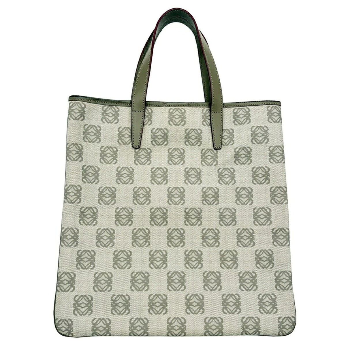 Loewe Gray Khaki Leather Pvc Handbag Tote Bag (Pre-Owned)