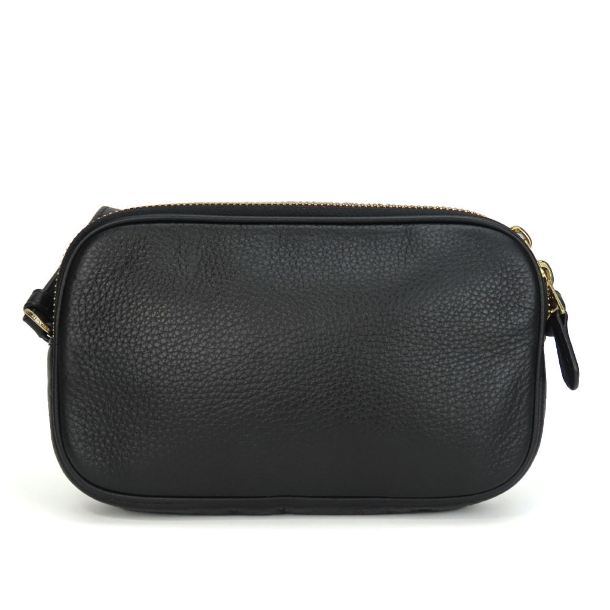 Coach Black Leather Pochette Shoulder Bag (Pre-Owned)