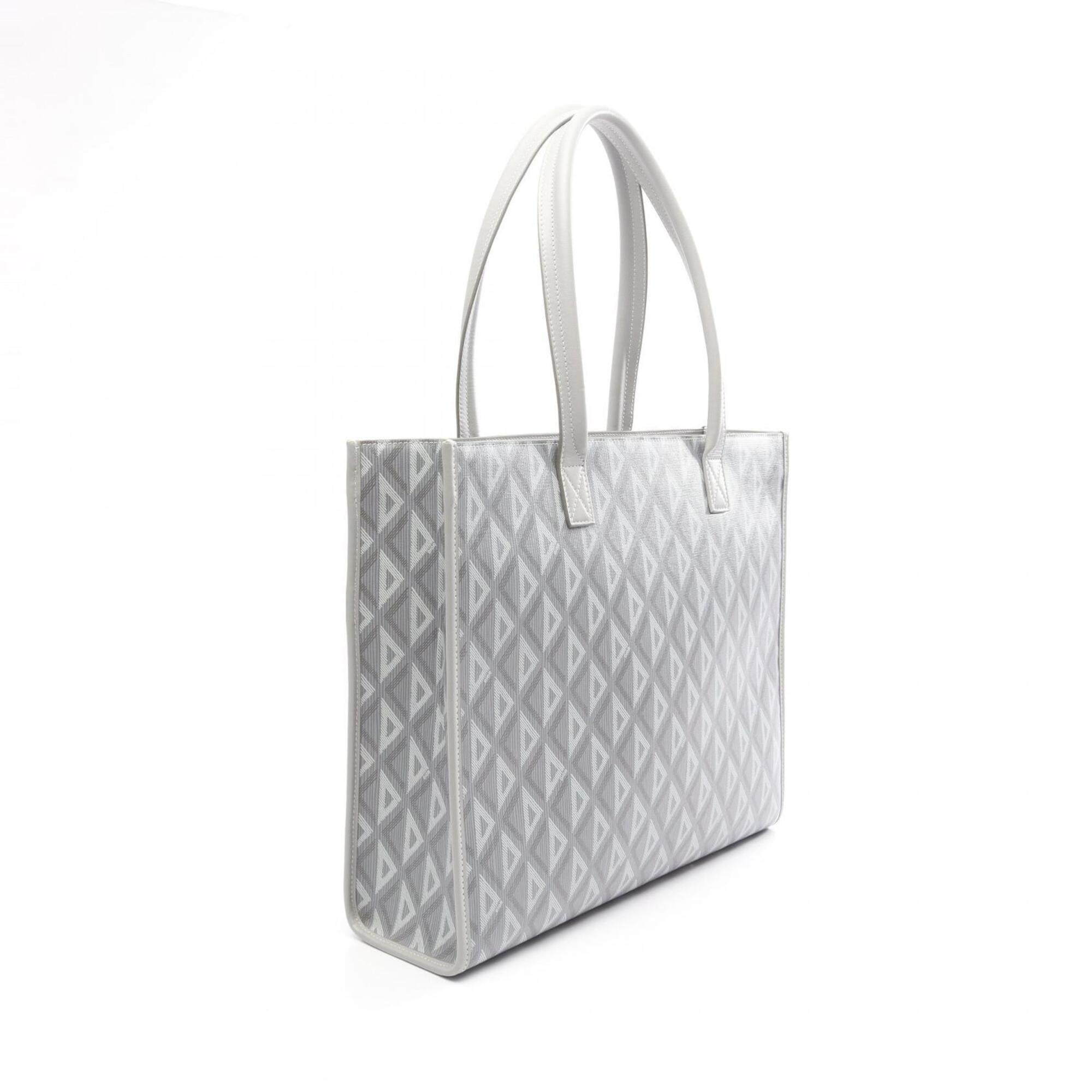 Christian Dior Gray Leather Handbag Tote Bag (Pre-Owned)