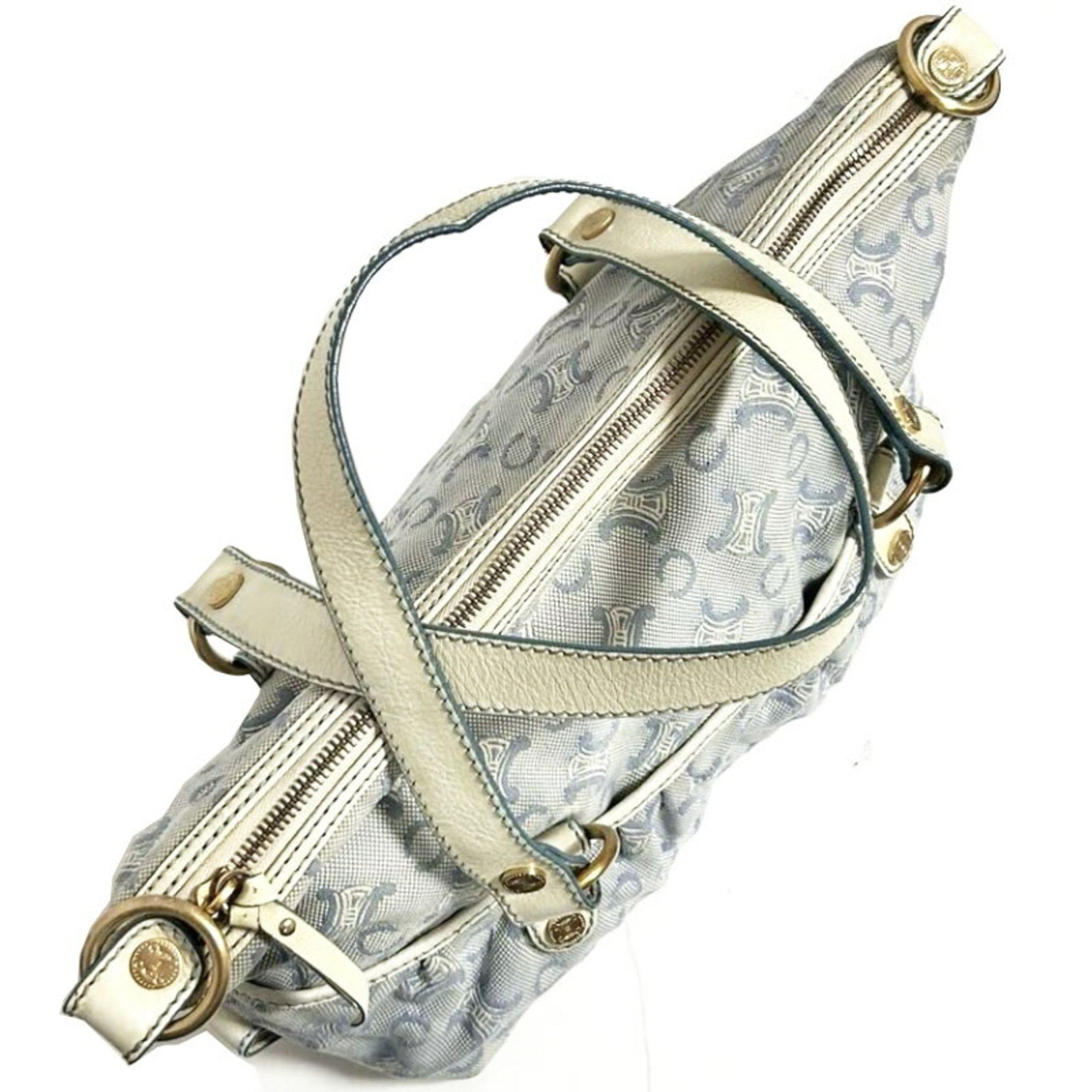 Celine Light Blue White Canvas Tote Bag (Pre-Owned)