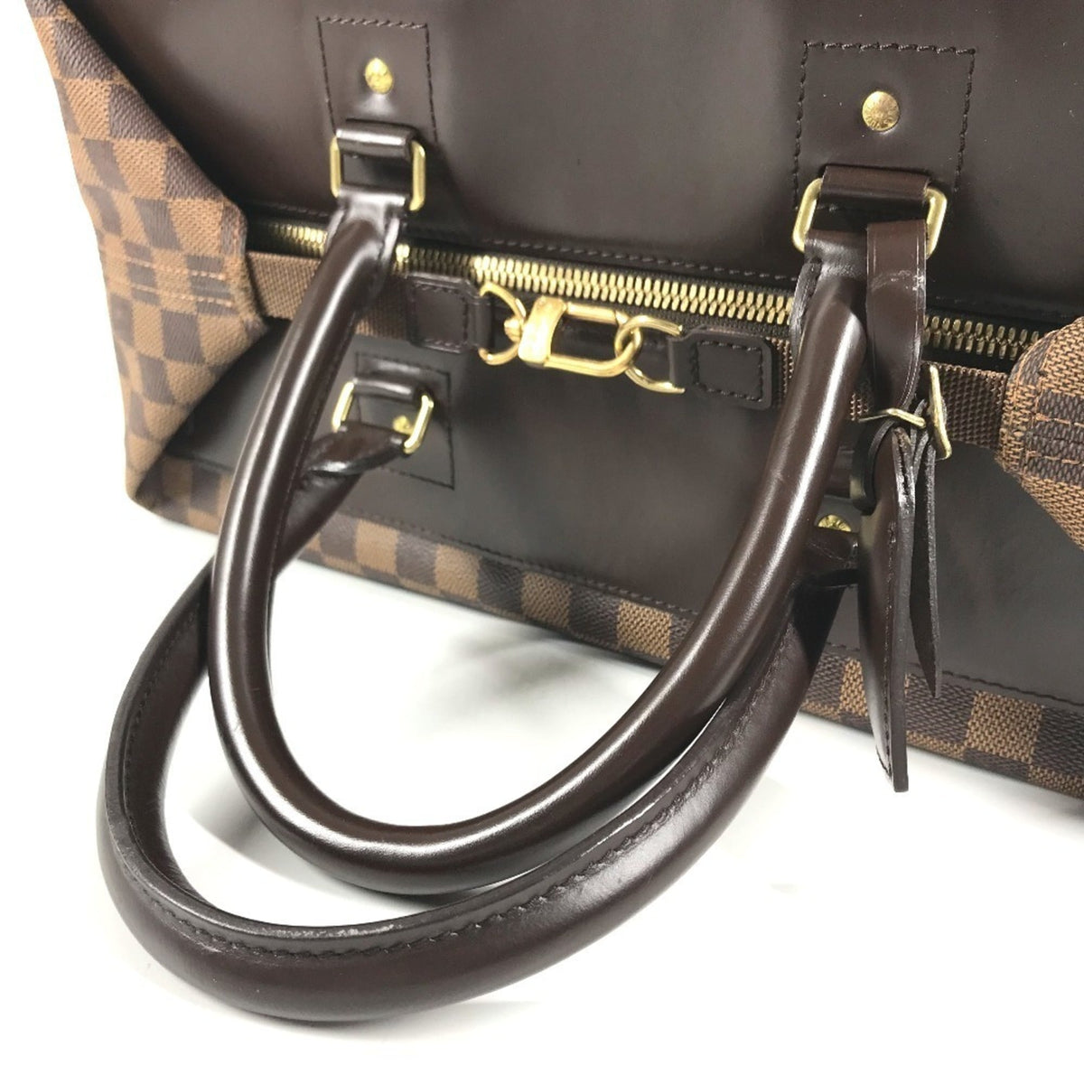 Louis Vuitton Brown Damier Canvas Boston Bag Handbag Tote Bag (Pre-Owned)