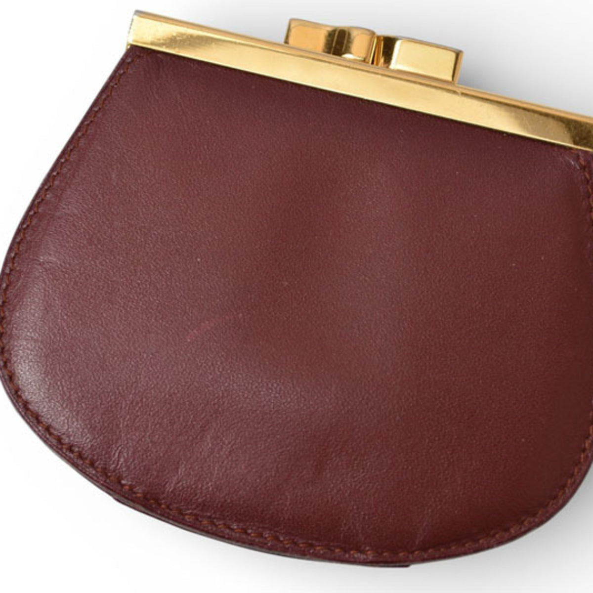 Cartier Must Bordeaux Leather Coin Purse/Coin Case (Pre-Owned)