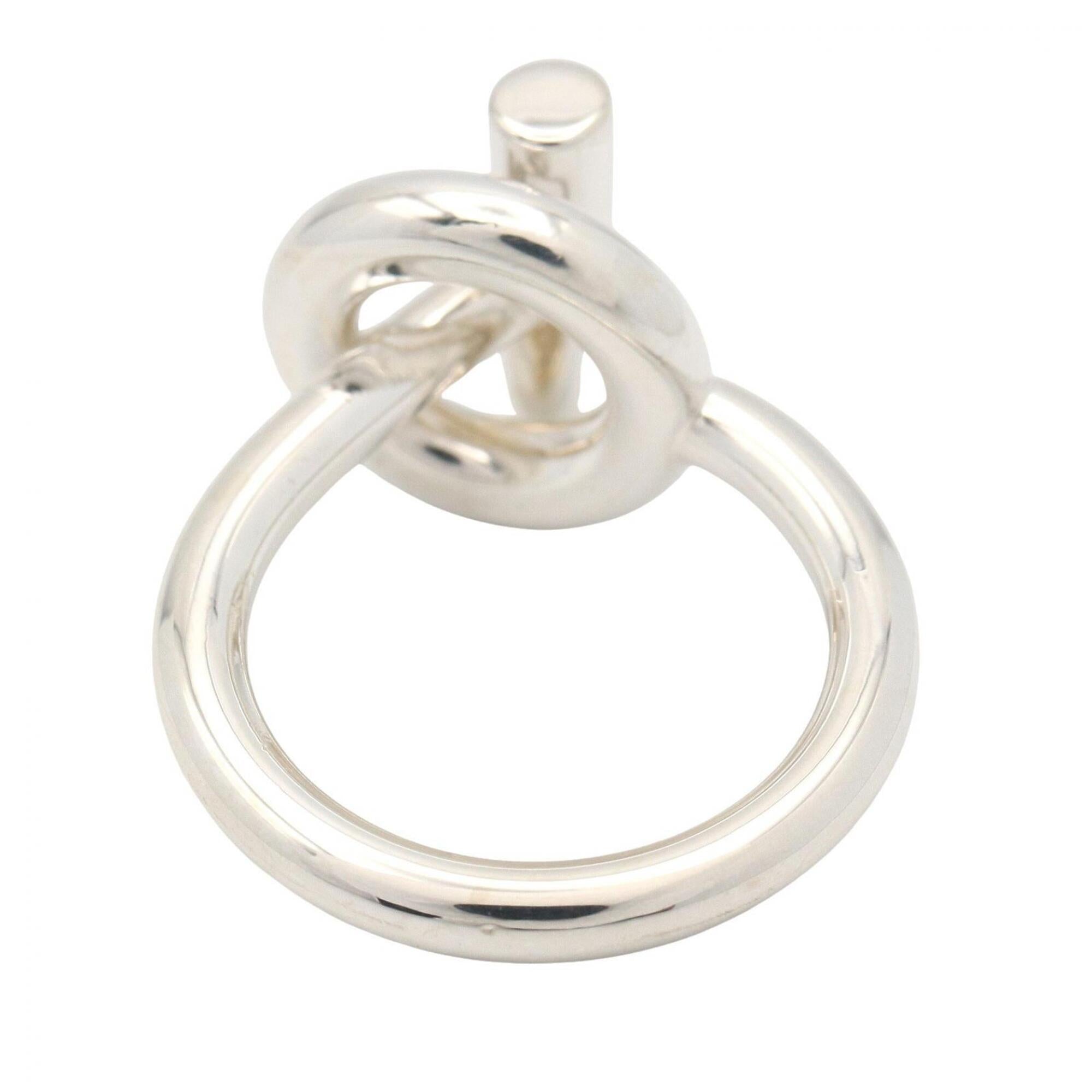 Hermes Silver Silver 925 Band Ring (Pre-Owned)