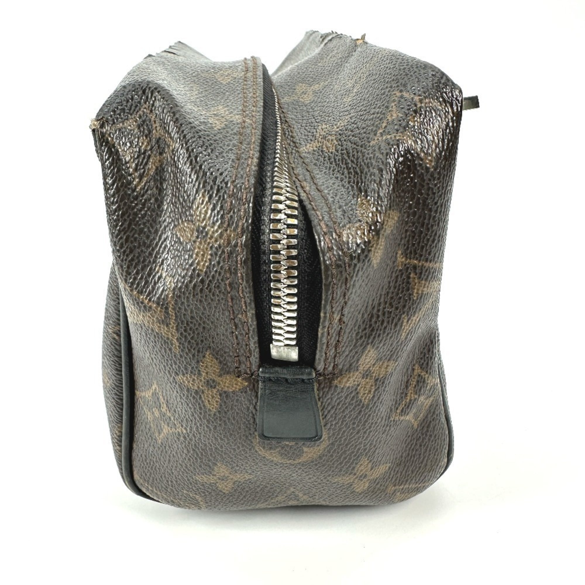 Louis Vuitton Black Brown Monogram Canvas Clutch Bag Pouch (Pre-Owned)