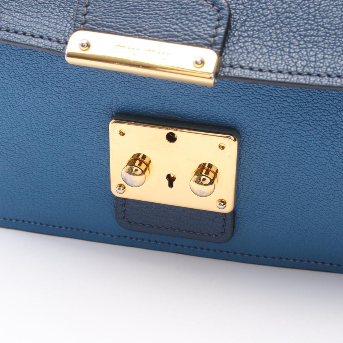 Miu Miu Blue Navy Leather Handbag Shoulder Bag (Pre-Owned)
