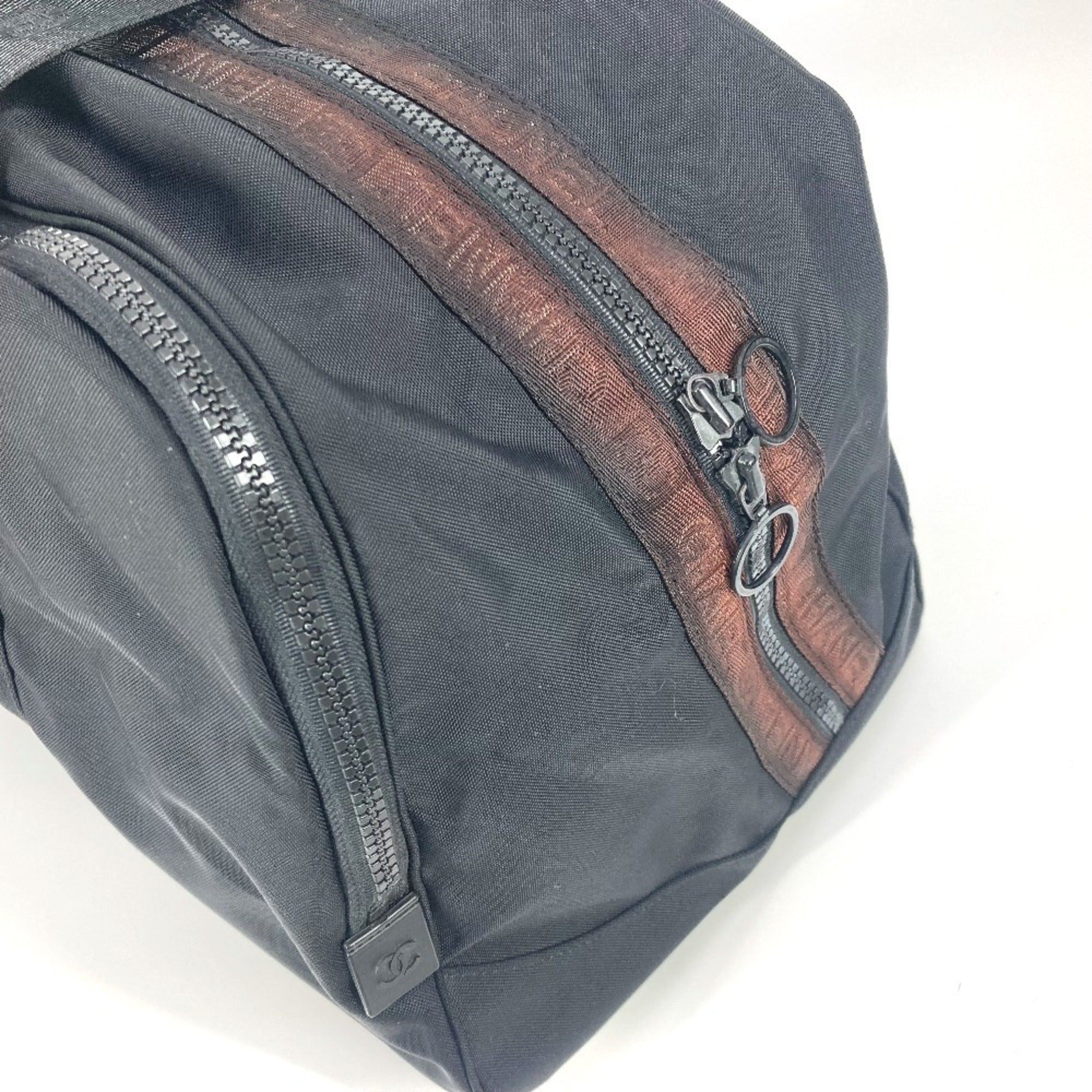 Chanel Black Nylon Boston Bag Shoulder Bag (Pre-Owned)
