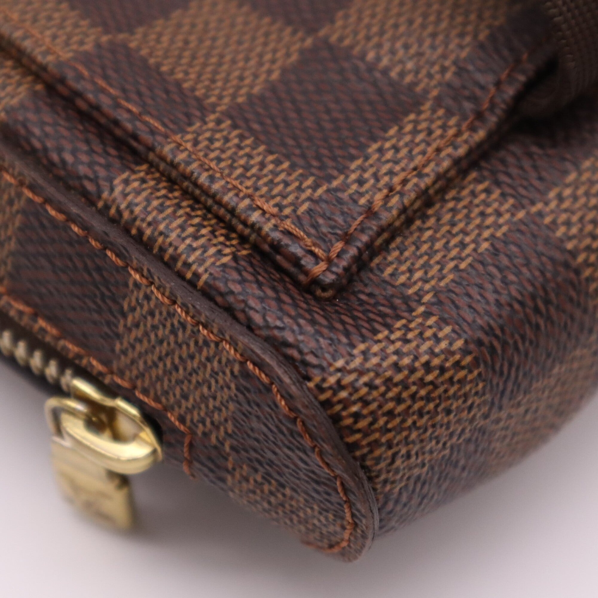 Louis Vuitton Damier Beige Brown Coated Canvas Leather Shoulder Bag (Pre-Owned)