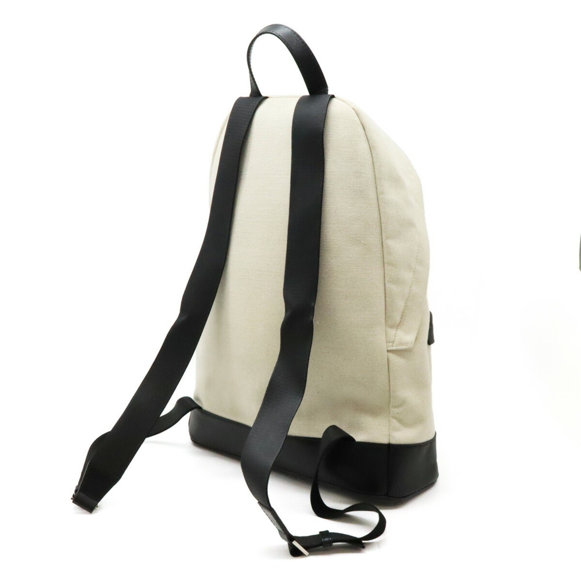 Balenciaga Black Ivory Navy Canvas Leather Backpack (Pre-Owned)