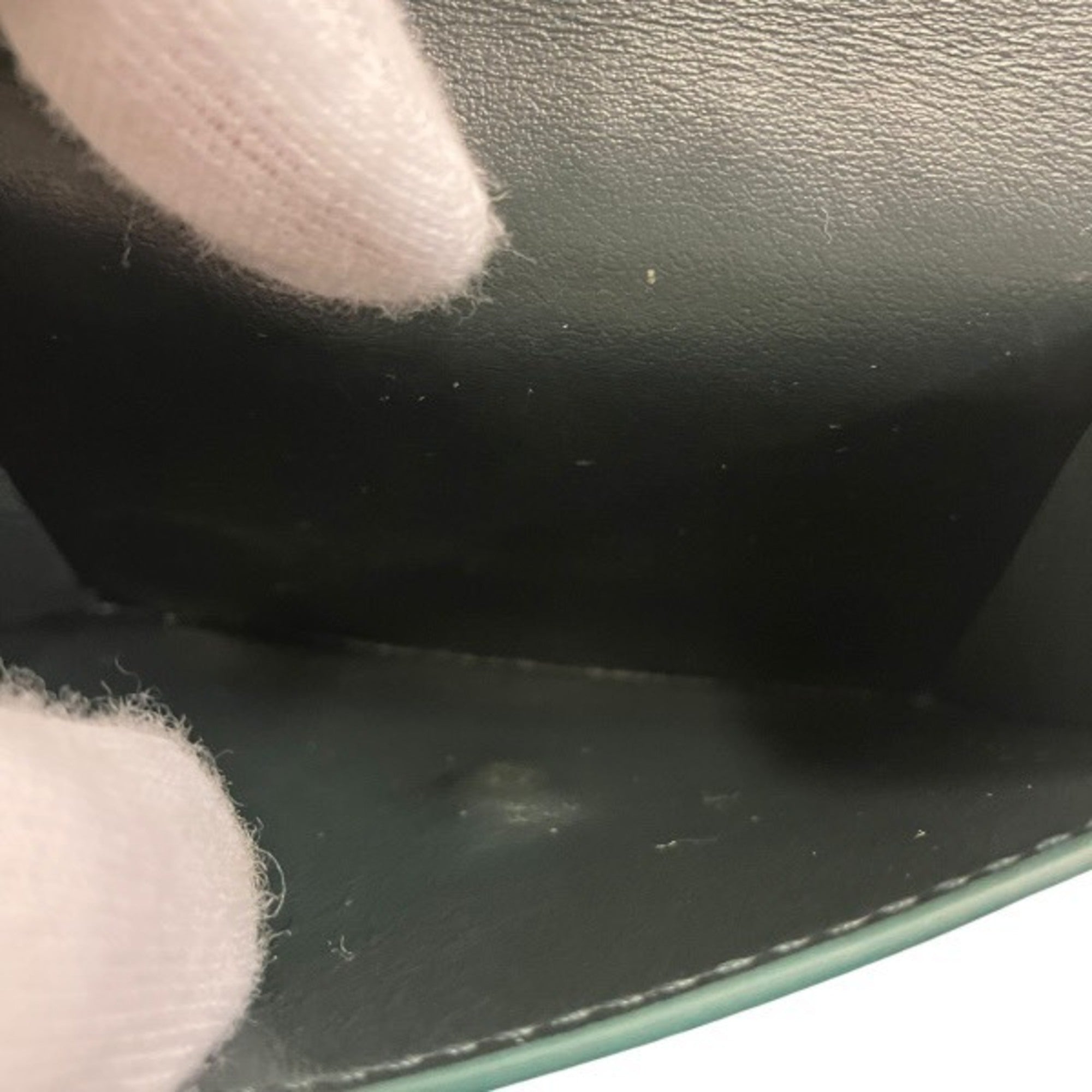 Celine Dark Green Leather Wallet (Tri-Fold) (Pre-Owned)
