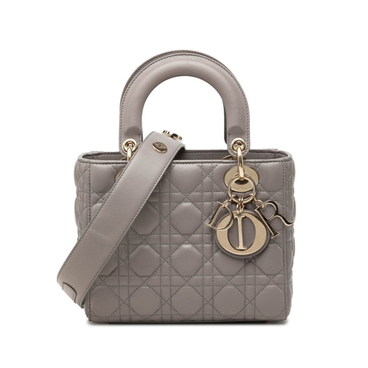 Christian Dior Gray Leather Handbag Shoulder Bag (Pre-Owned)