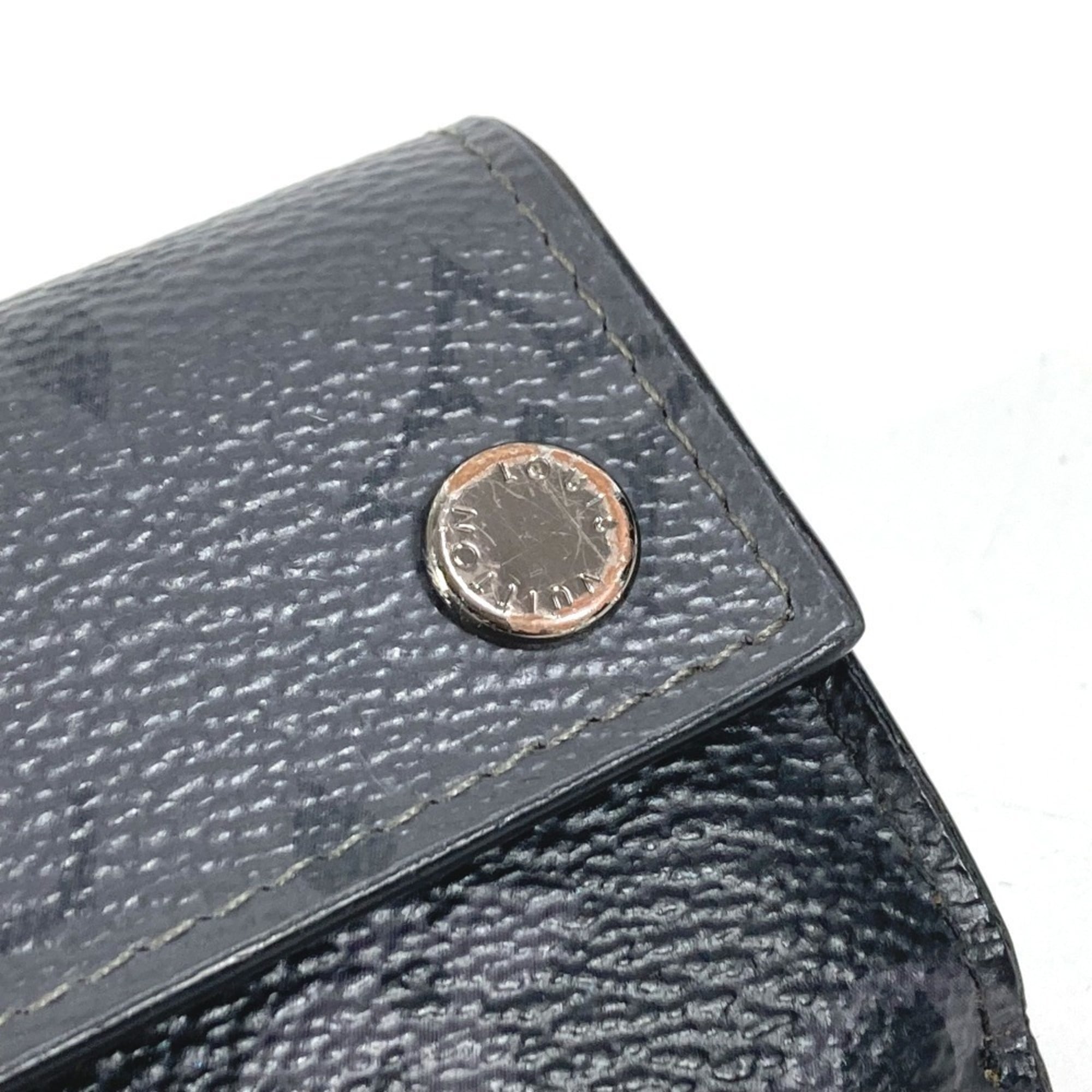 Louis Vuitton Black Gray Monogram Eclipse Canvas Wallet (Tri-Fold) (Pre-Owned)