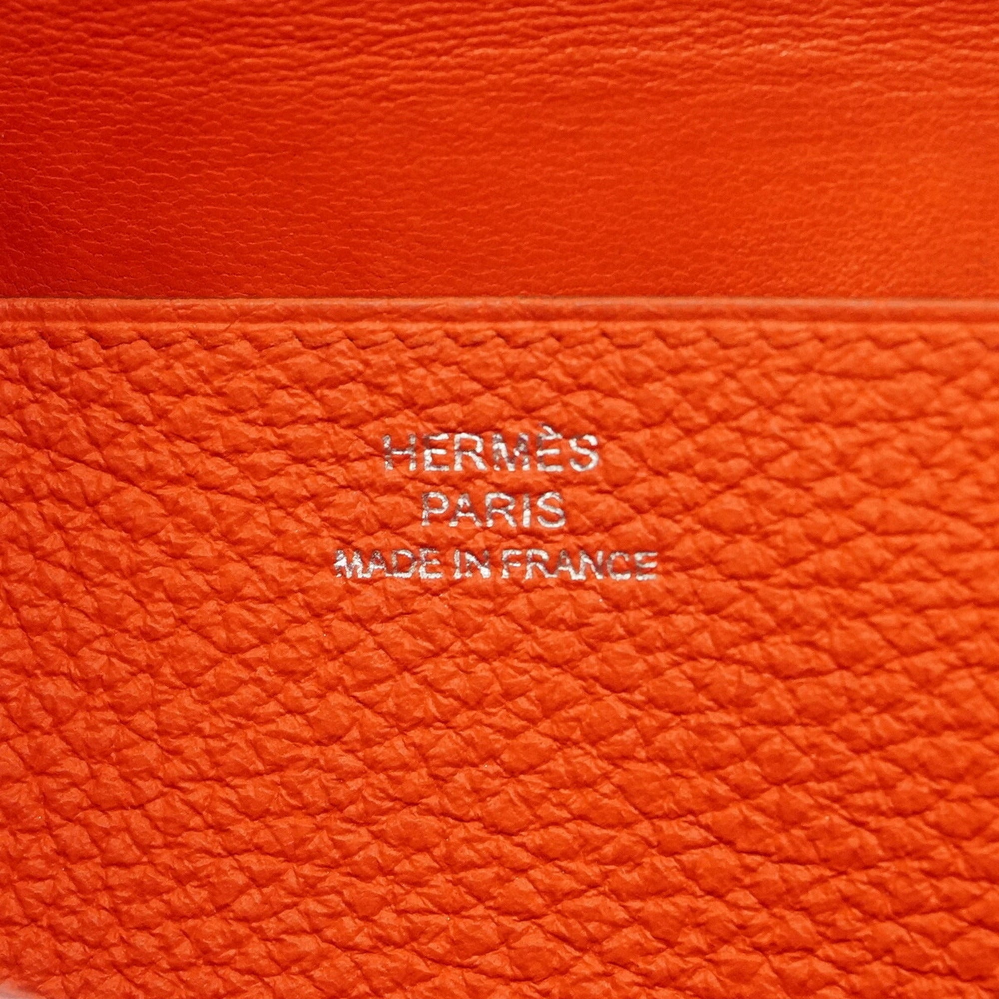 Hermes Capucine Togo Leather Long Wallet (Bi-Fold) (Pre-Owned)