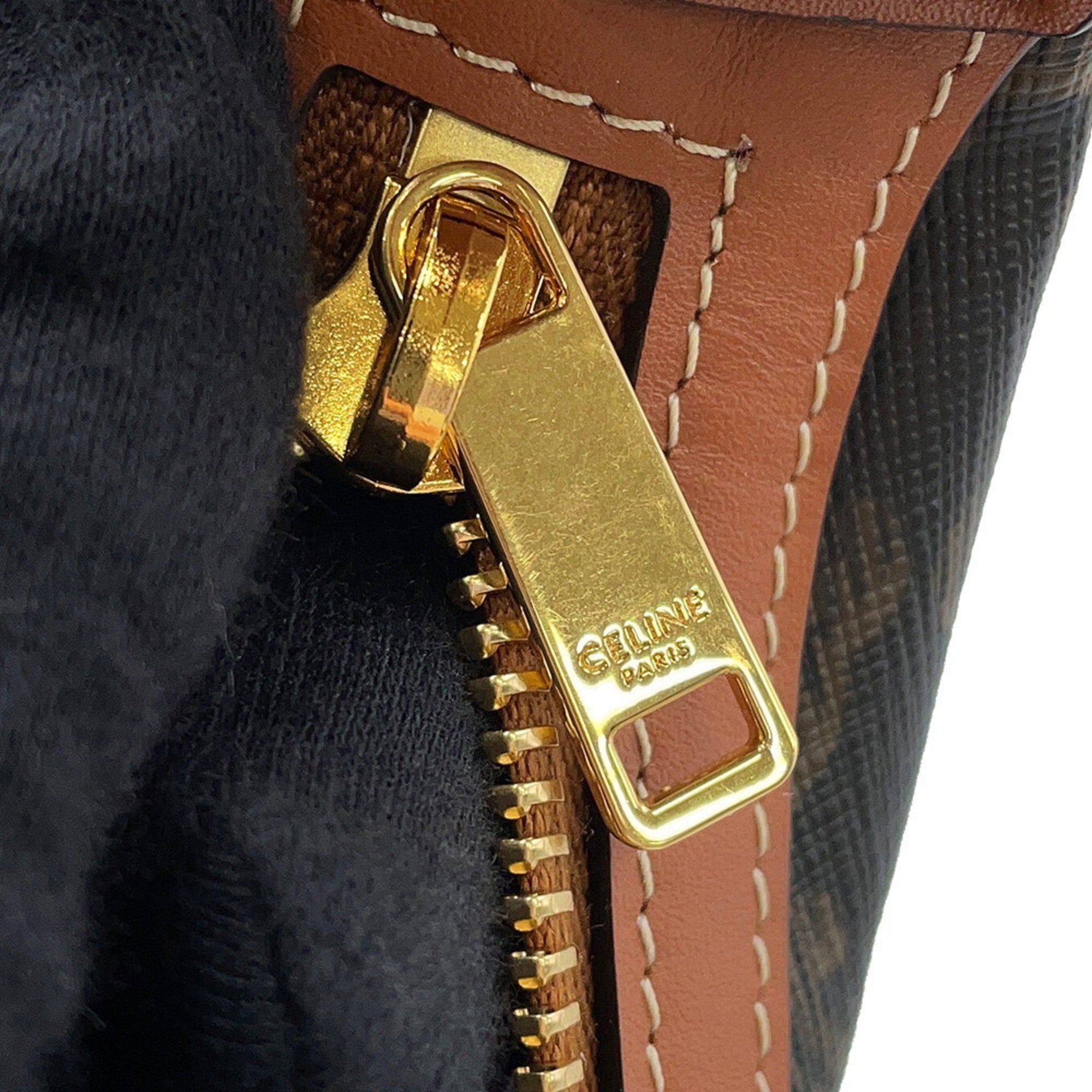 Celine Brown Dark Brown Pvc Leather Handbag Shoulder Bag (Pre-Owned)