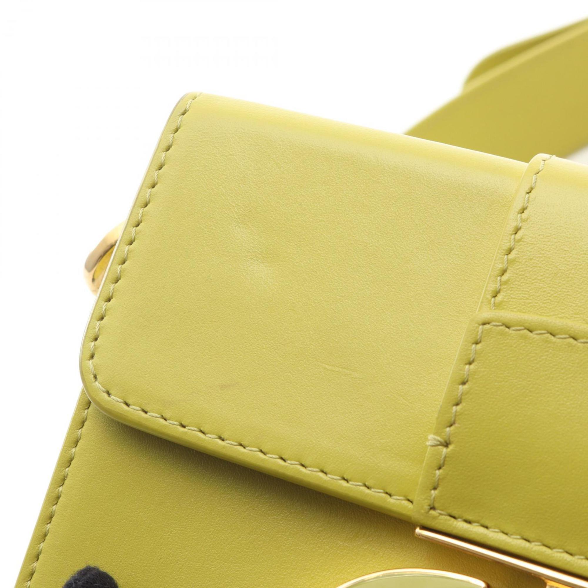Christian Dior Green Leather Handbag Shoulder Bag (Pre-Owned)