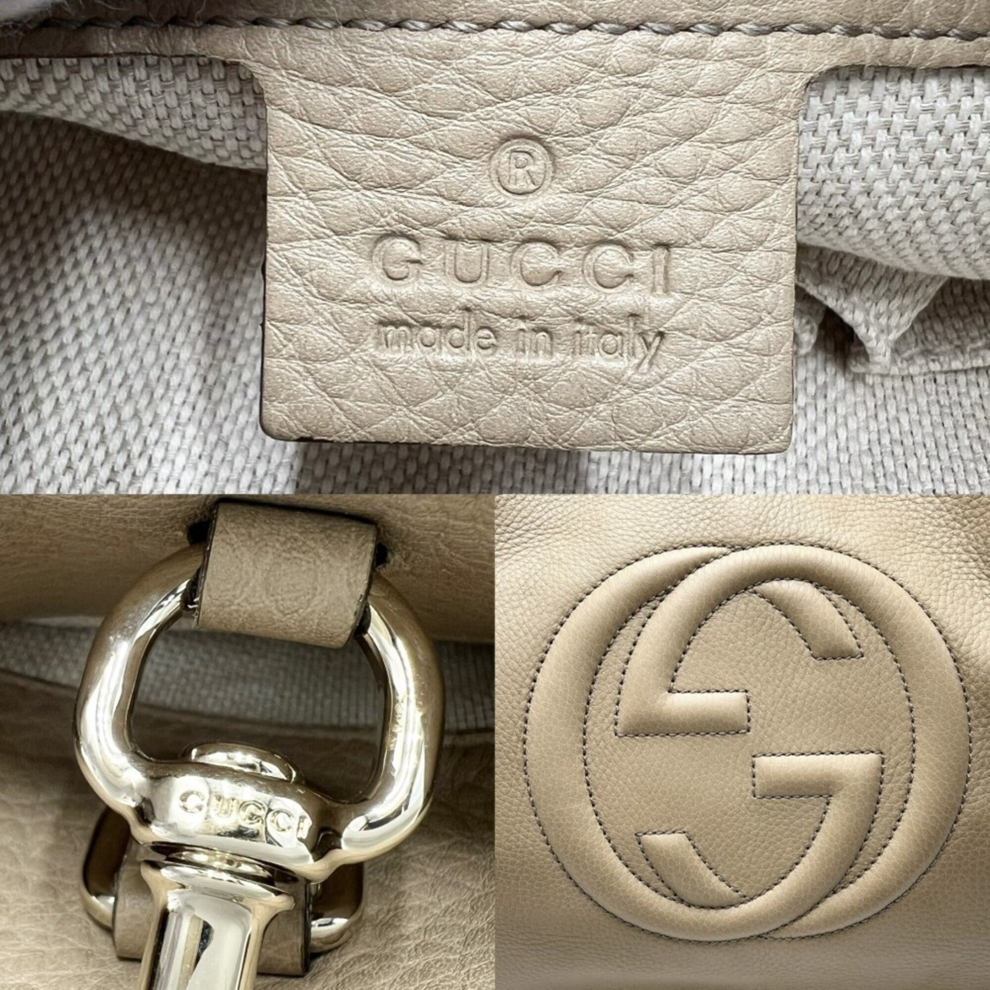 Gucci Beige Leather Handbag (Pre-Owned)