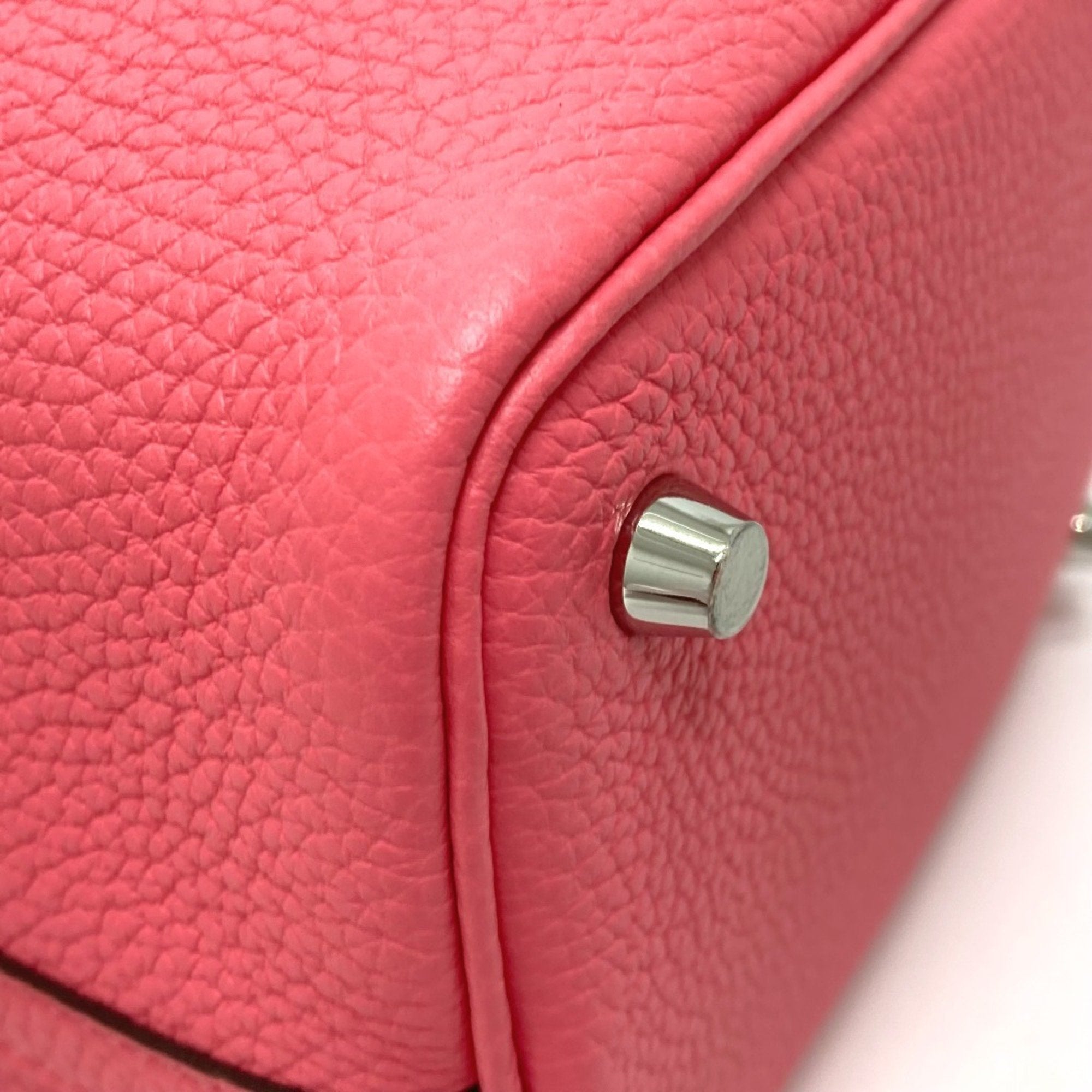 Hermes Pink Rose Azalee Taurillon Clemence Leather Handbag (Pre-Owned)