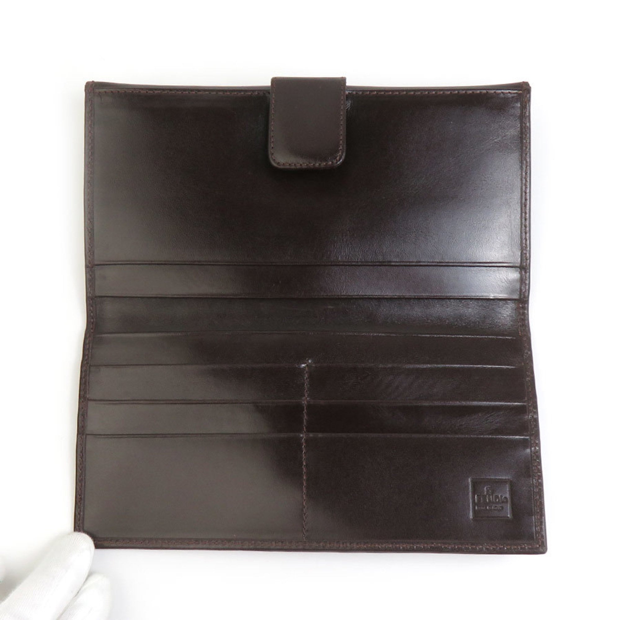 Fendi Brown Canvas Leather Long Wallet (Bi-Fold) (Pre-Owned)