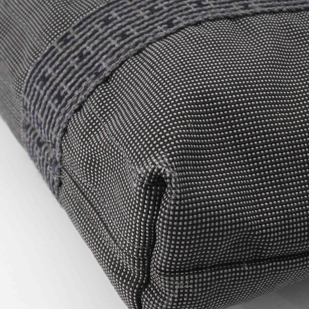 Hermes Her Line Gray Canvas Handbag Tote Bag (Pre-Owned)