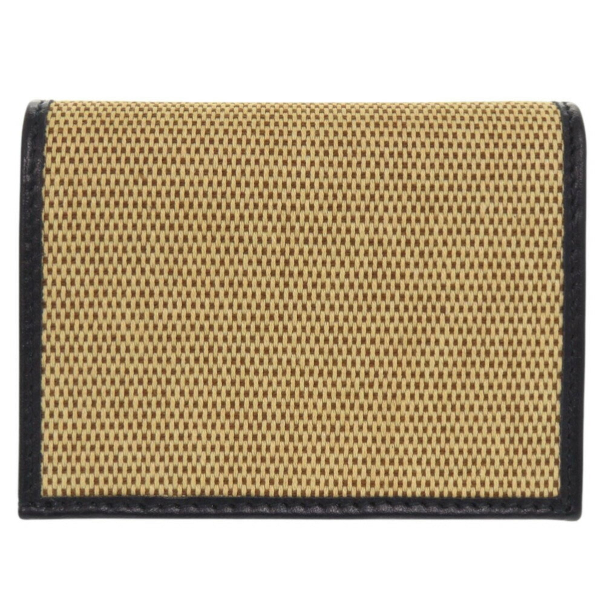 Gucci Beige Navy Canvas Leather Wallet (Bi-Fold) (Pre-Owned)