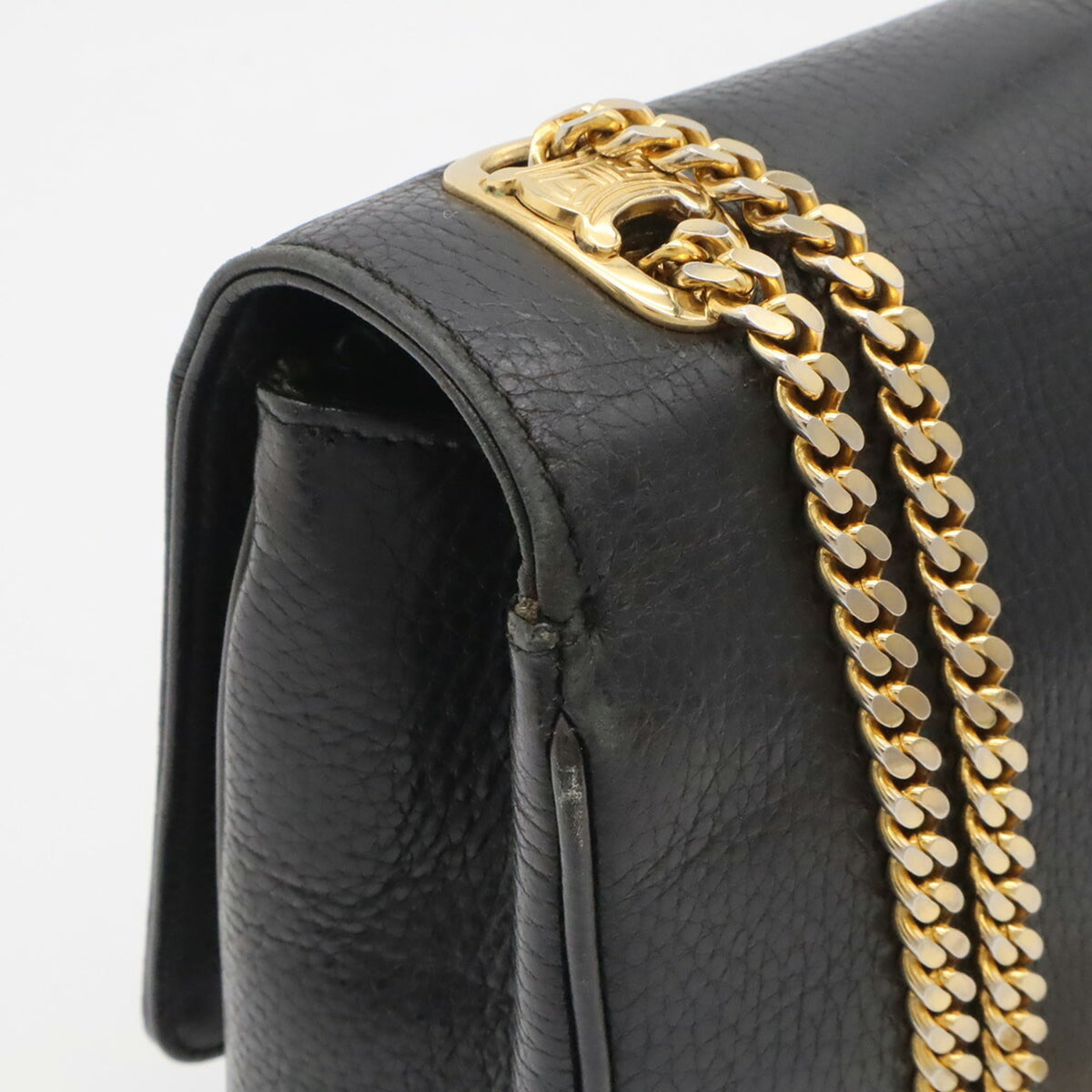 Celine Macadam Black Leather Shoulder Bag (Pre-Owned)