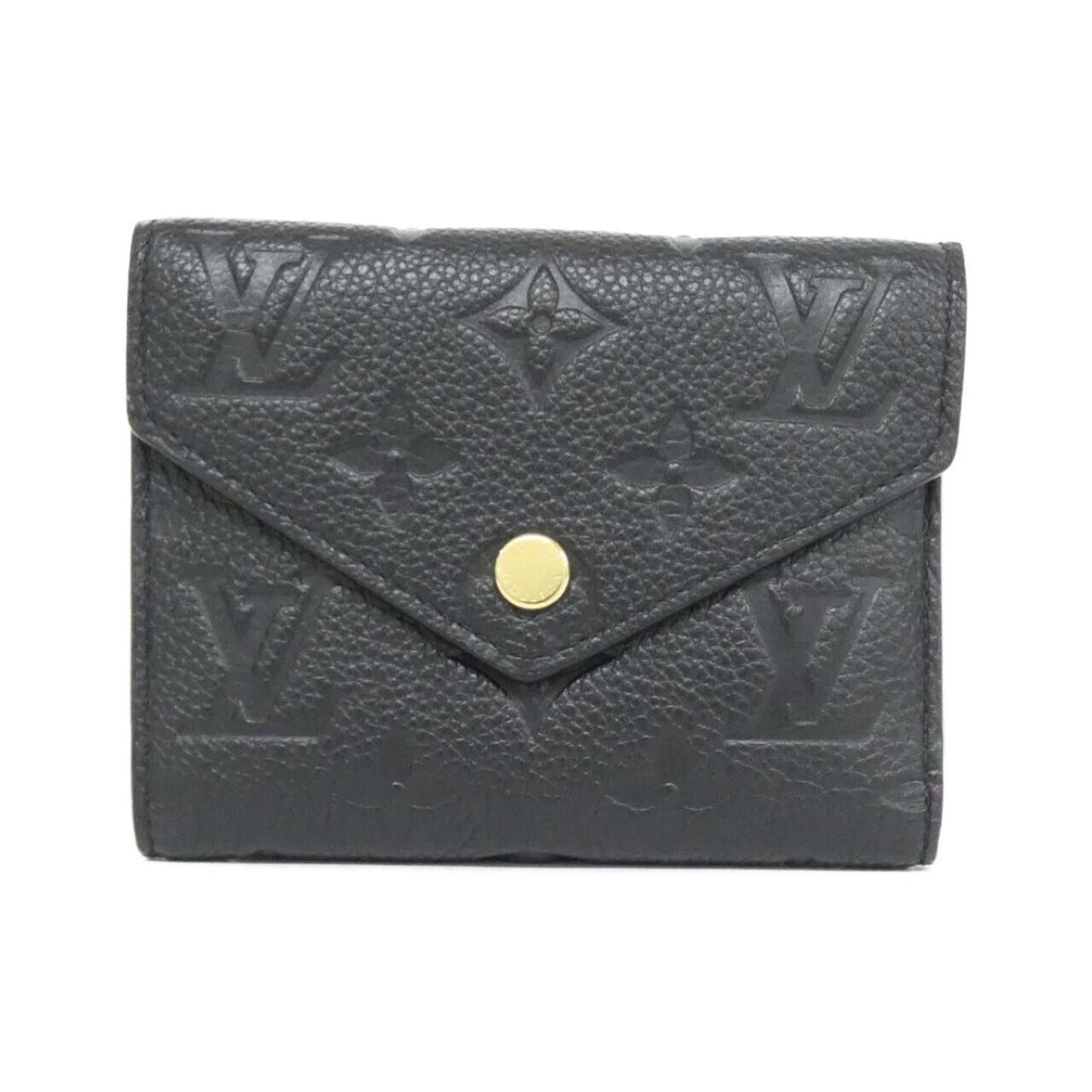 Louis Vuitton Black Leather Wallet (Tri-Fold) (Pre-Owned)