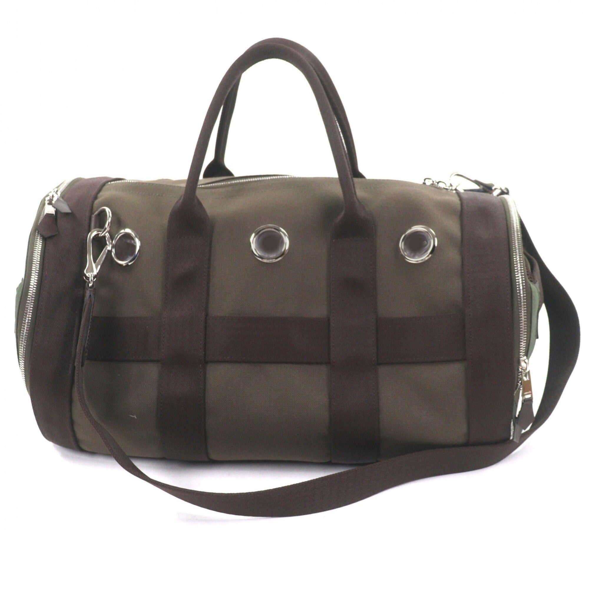 Hermes Khaki Brown Leather Boston Bag (Pre-Owned)