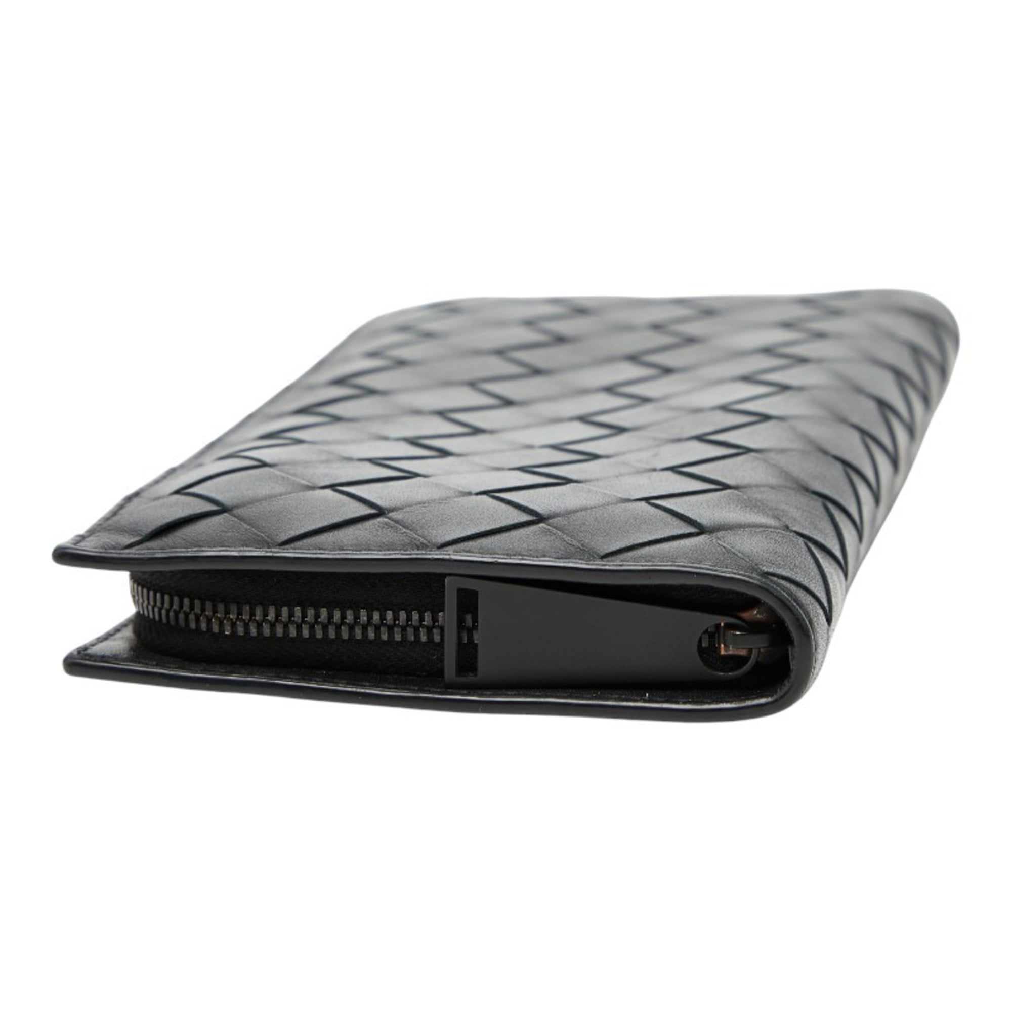 Bottega Veneta Black Leather Long Wallet (Bi-Fold) (Pre-Owned)
