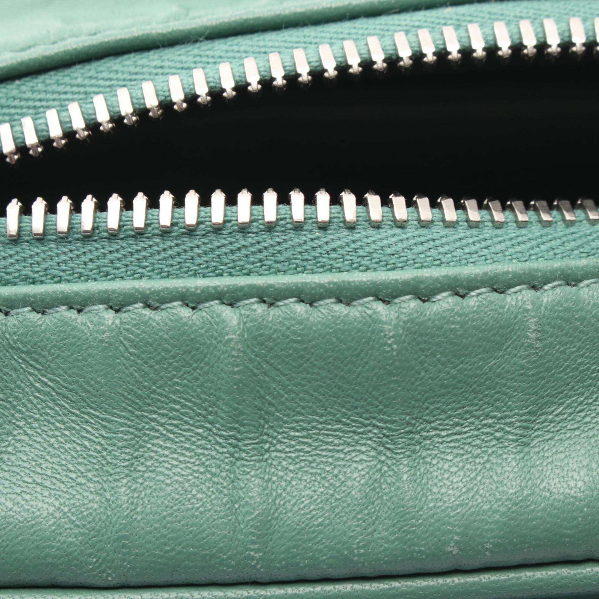 Prada Green Leather Handbag Shoulder Bag (Pre-Owned)