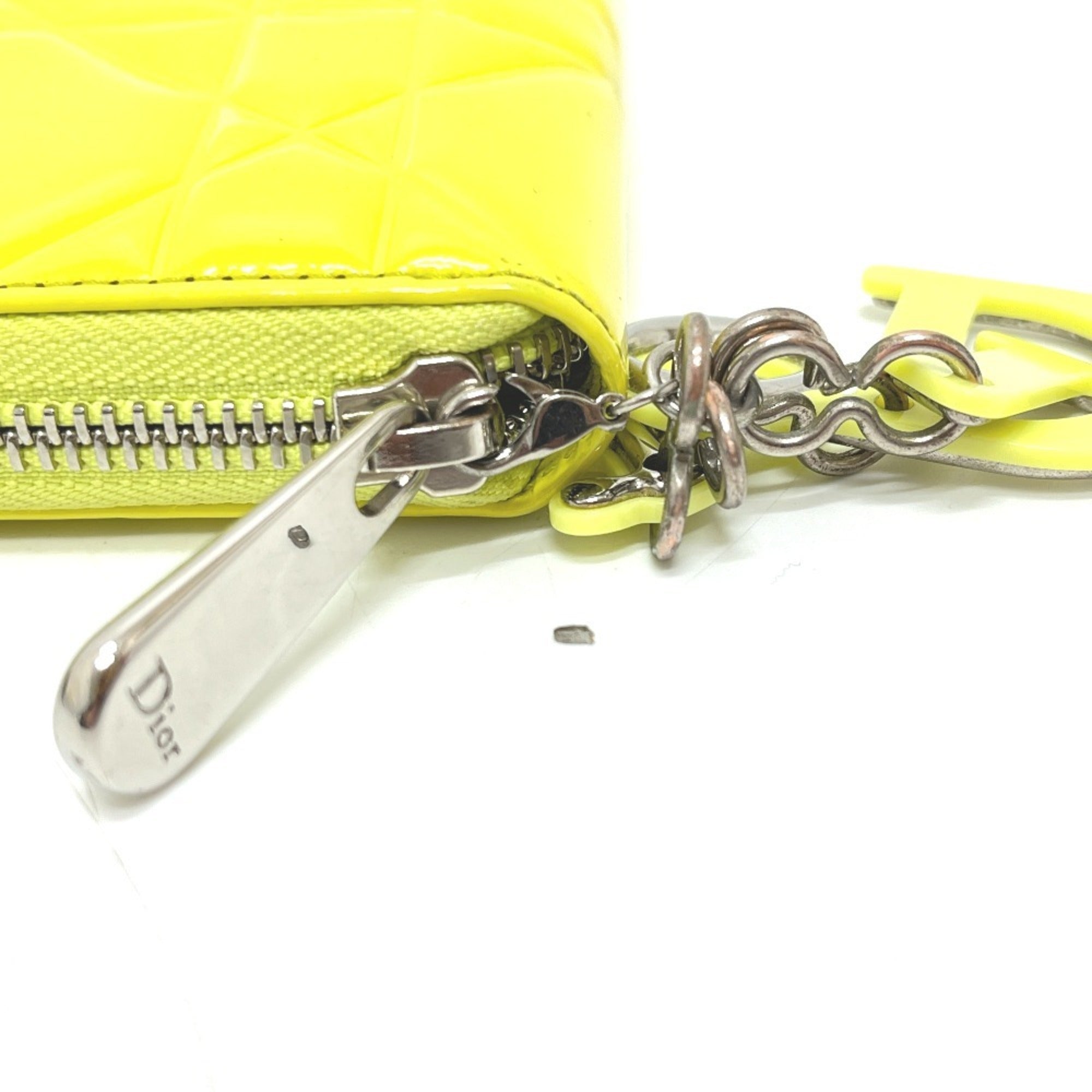 Christian Dior Yellow Leather Long Wallet (Bi-Fold) (Pre-Owned)