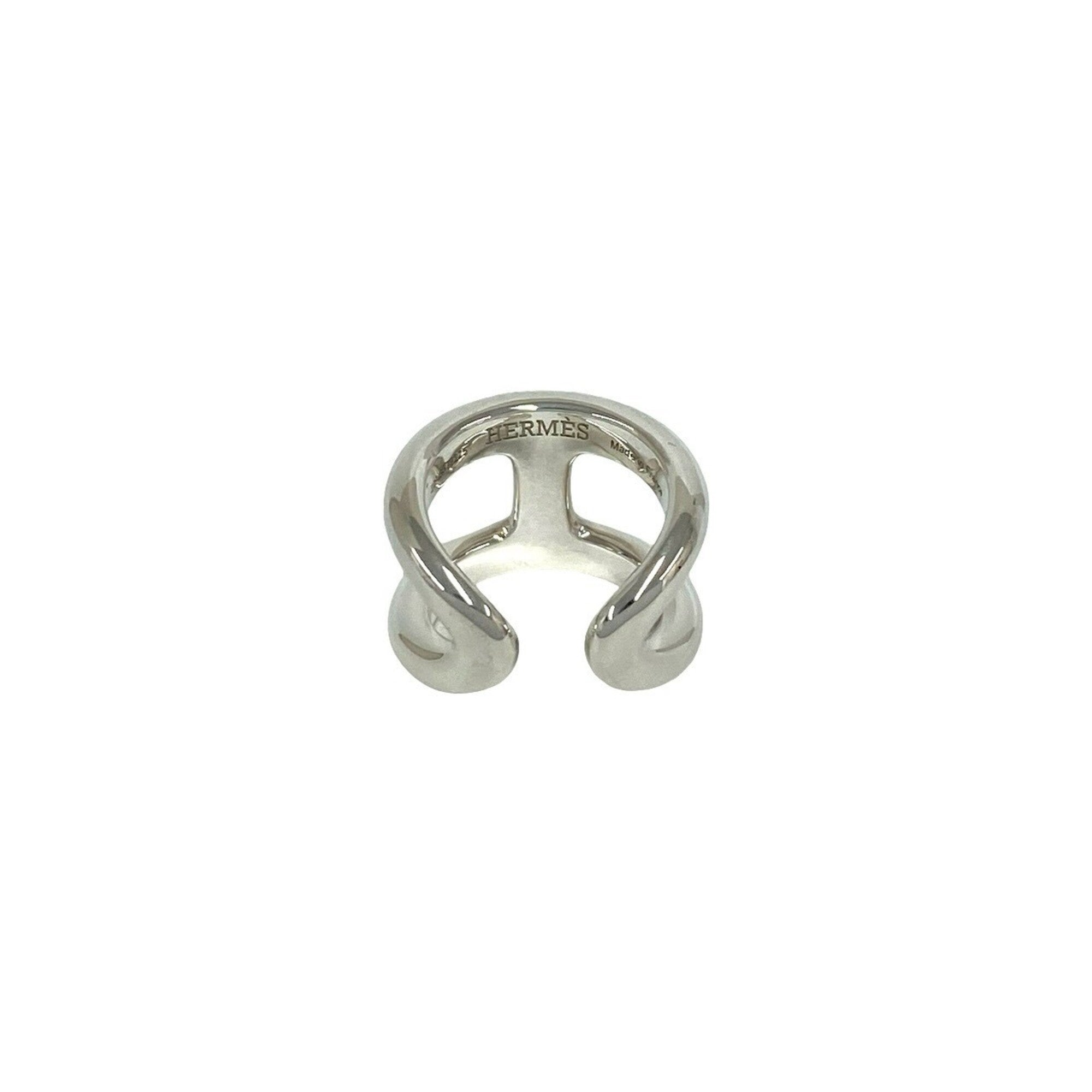 Hermes Silver Silver 925 Band Ring (Pre-Owned)