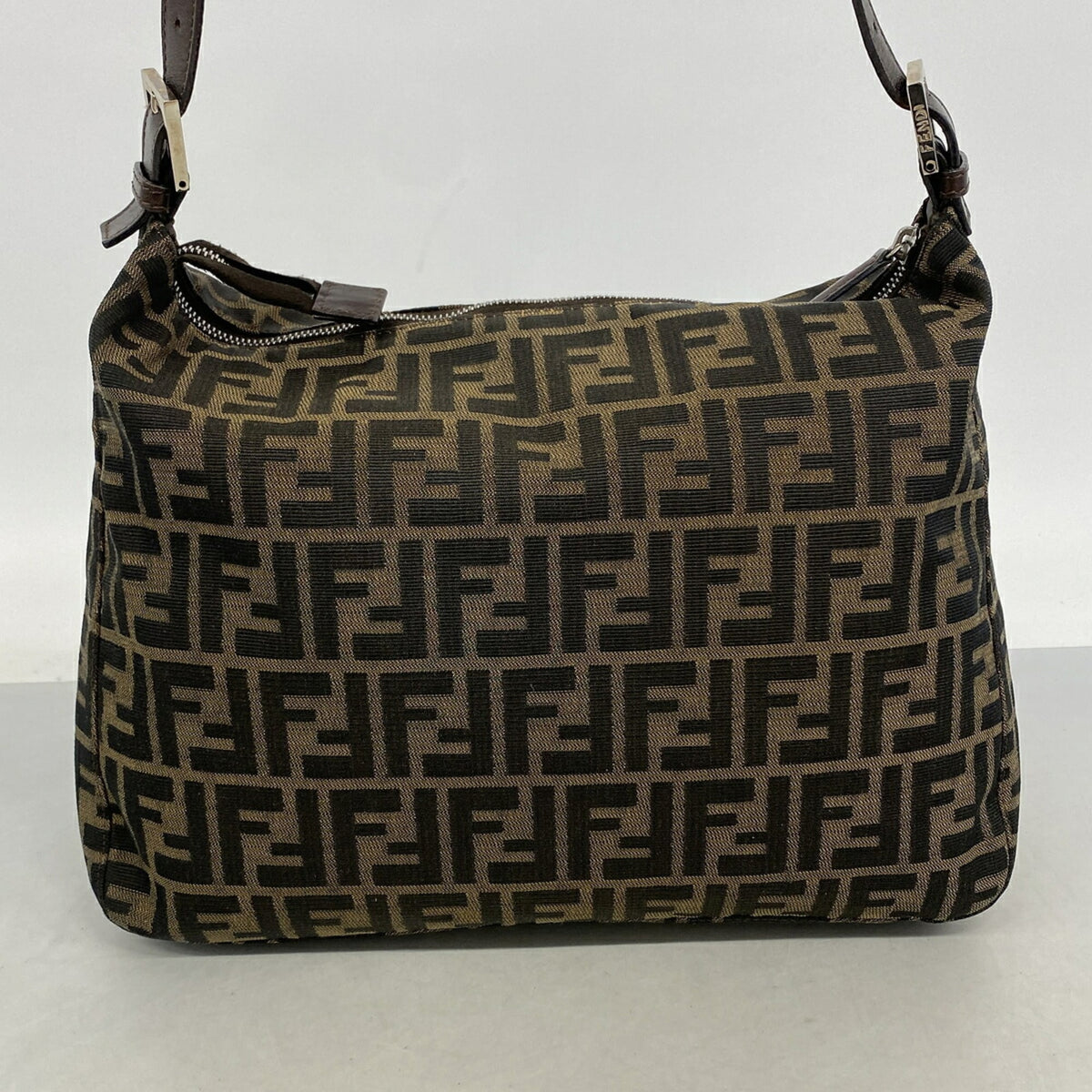 Fendi Brown Nylon Canvas Shoulder Bag (Pre-Owned)
