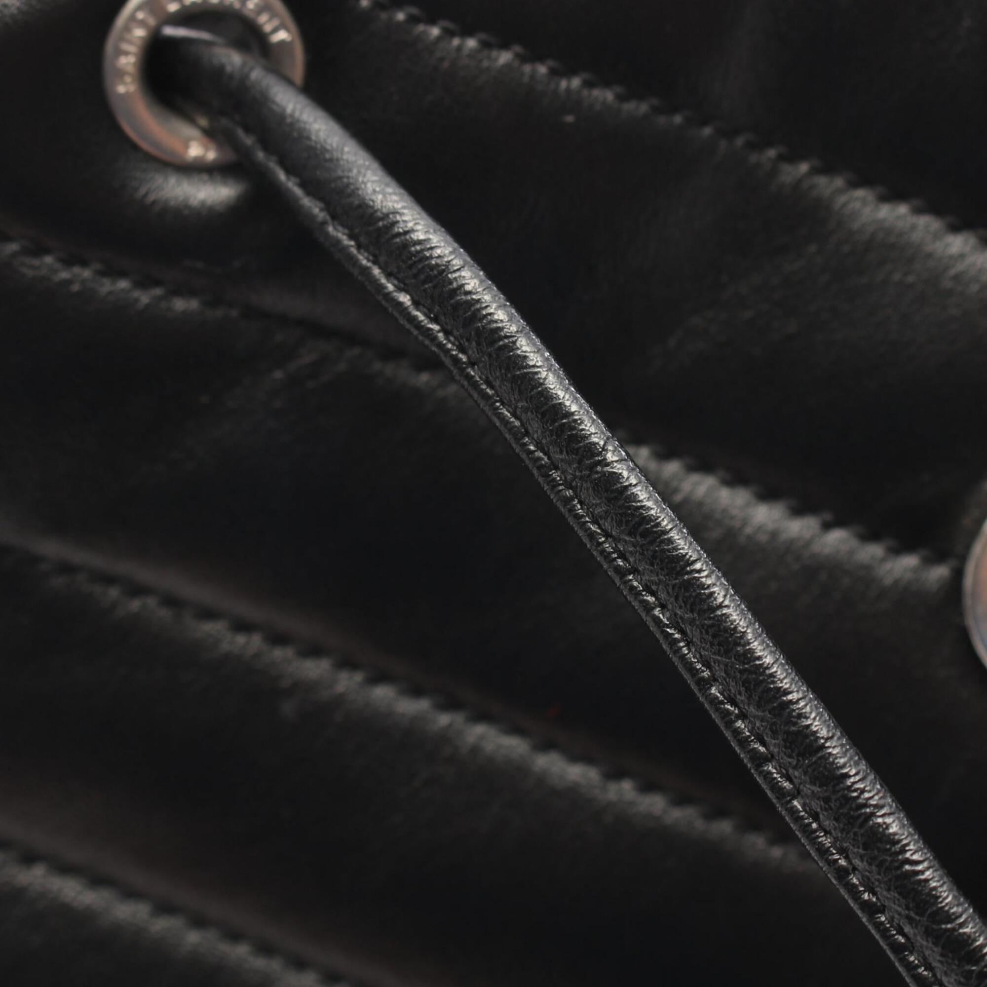 Saint Laurent Black Leather Backpack Handbag (Pre-Owned)