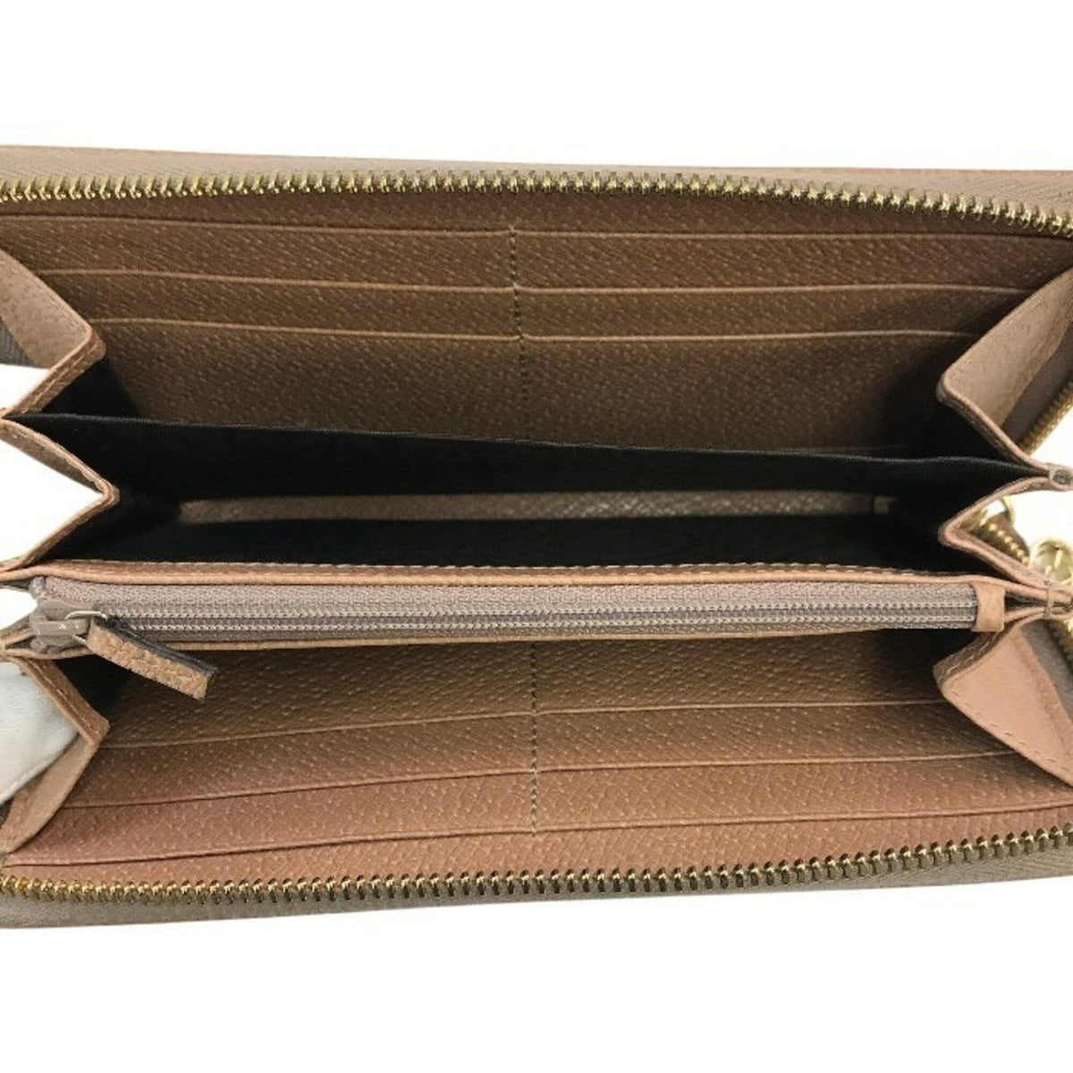 Gucci Pink Beige Gg Canvas Long Wallet (Bi-Fold) (Pre-Owned)