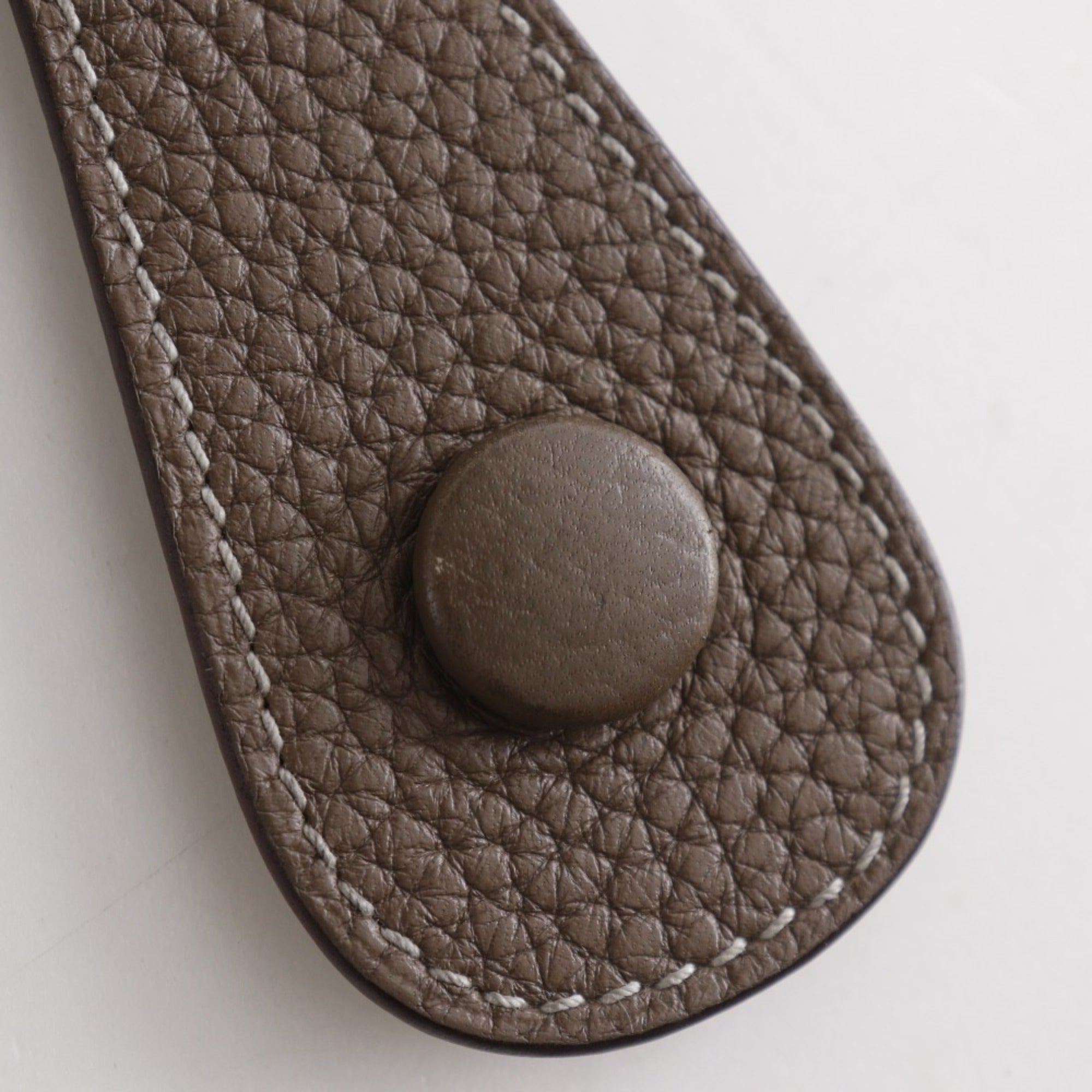 Hermes Etoupe Gray Gray Taurillon Clemence Leather Shoulder Bag (Pre-Owned)