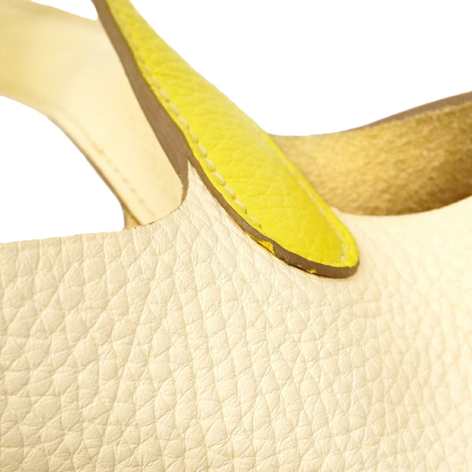 Hermes Lime Taurillon Clemence Leather Handbag (Pre-Owned)