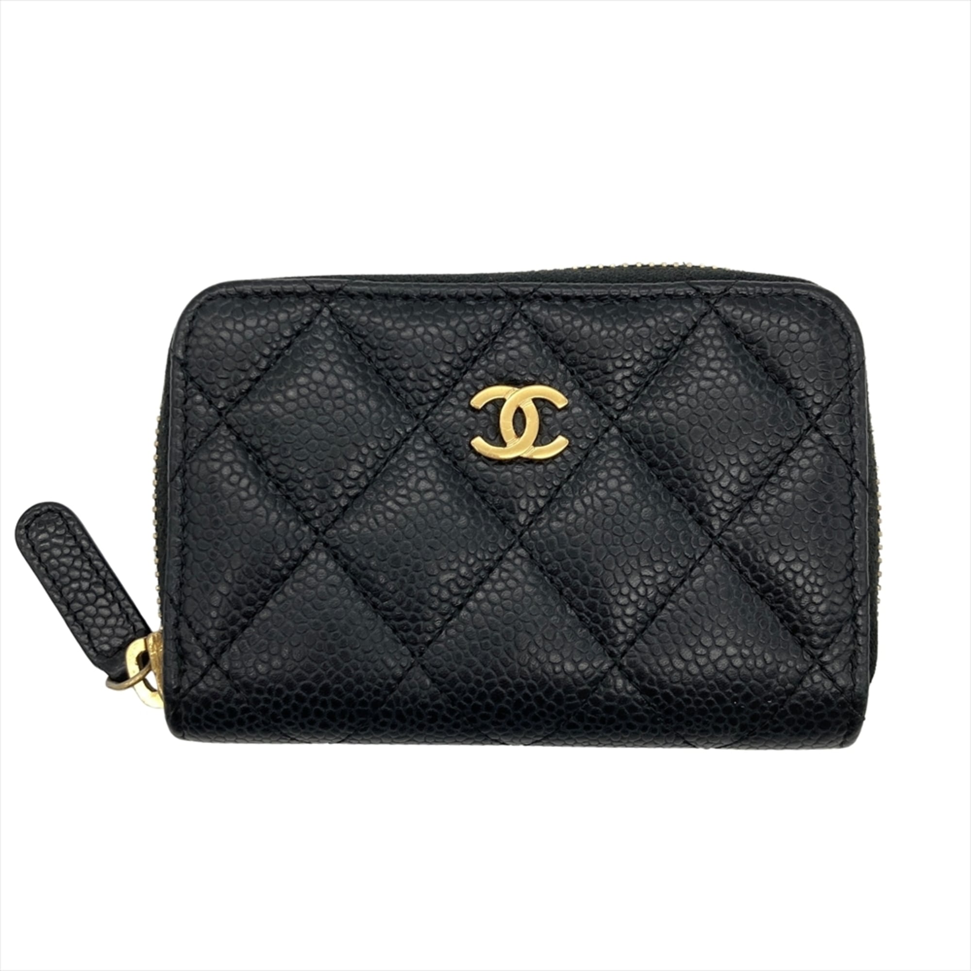 Chanel Black Grained Calfskin Coin Purse/Coin Case (Pre-Owned)