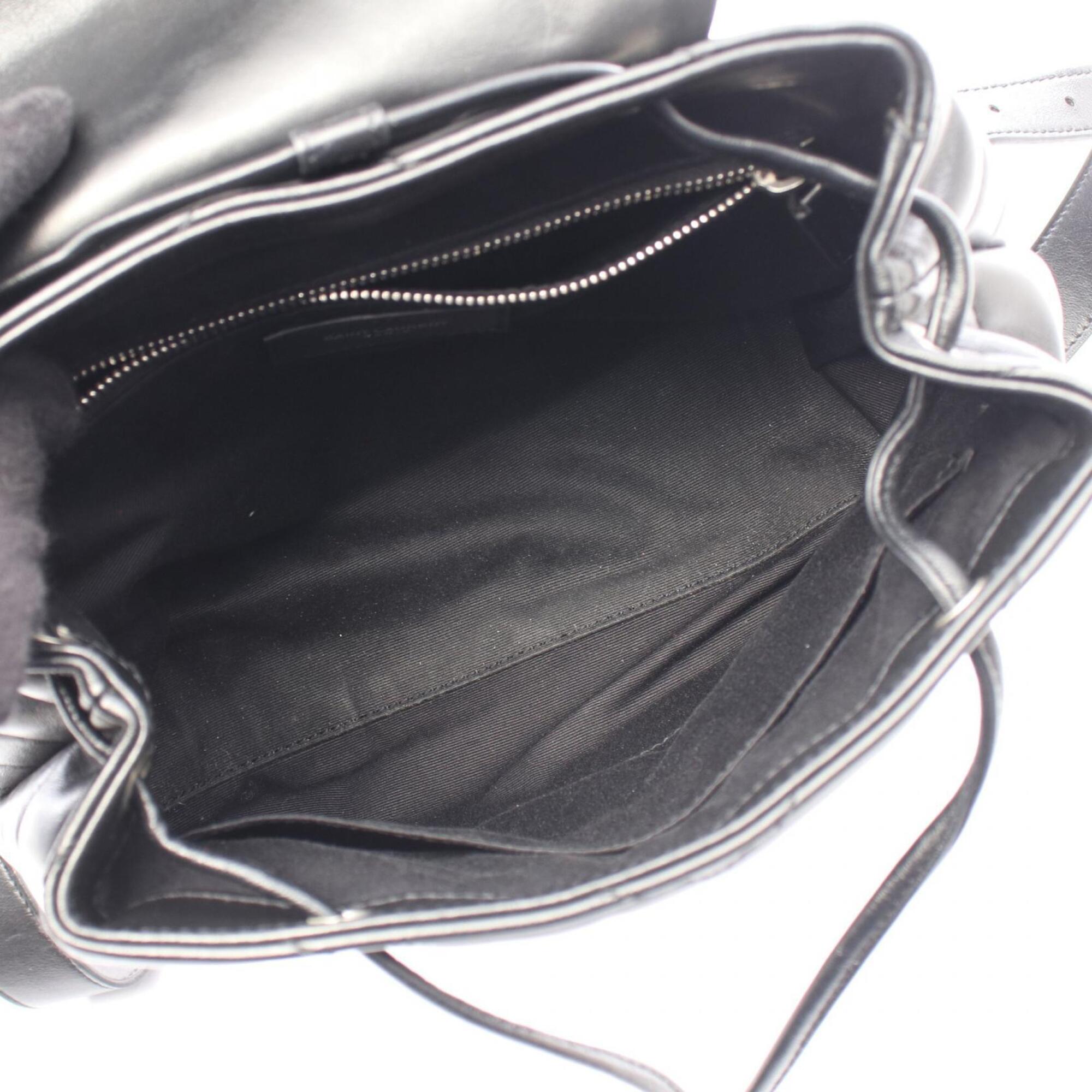 Saint Laurent Black Leather Backpack Handbag (Pre-Owned)