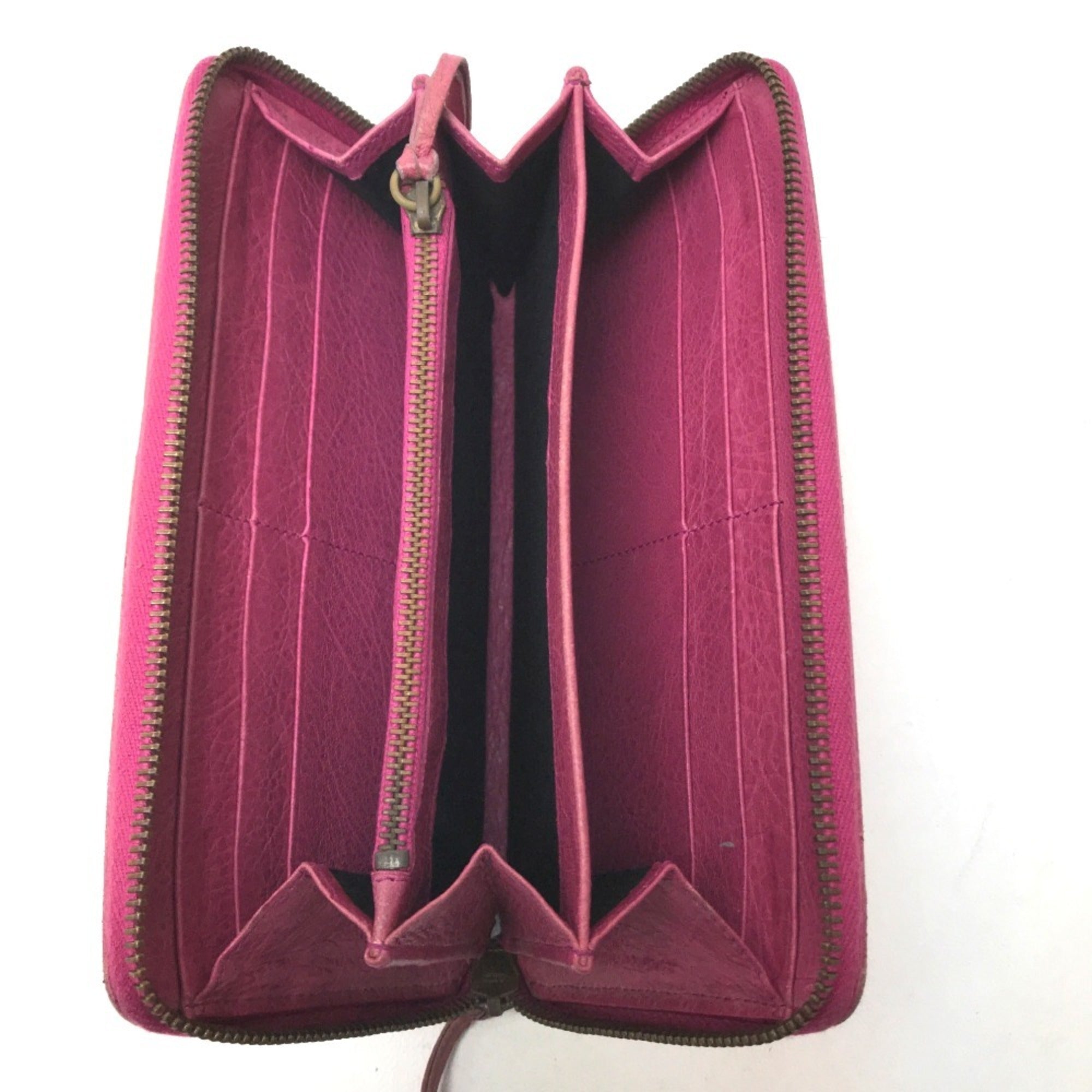 Balenciaga Pink Leather Long Wallet (Bi-Fold) (Pre-Owned)