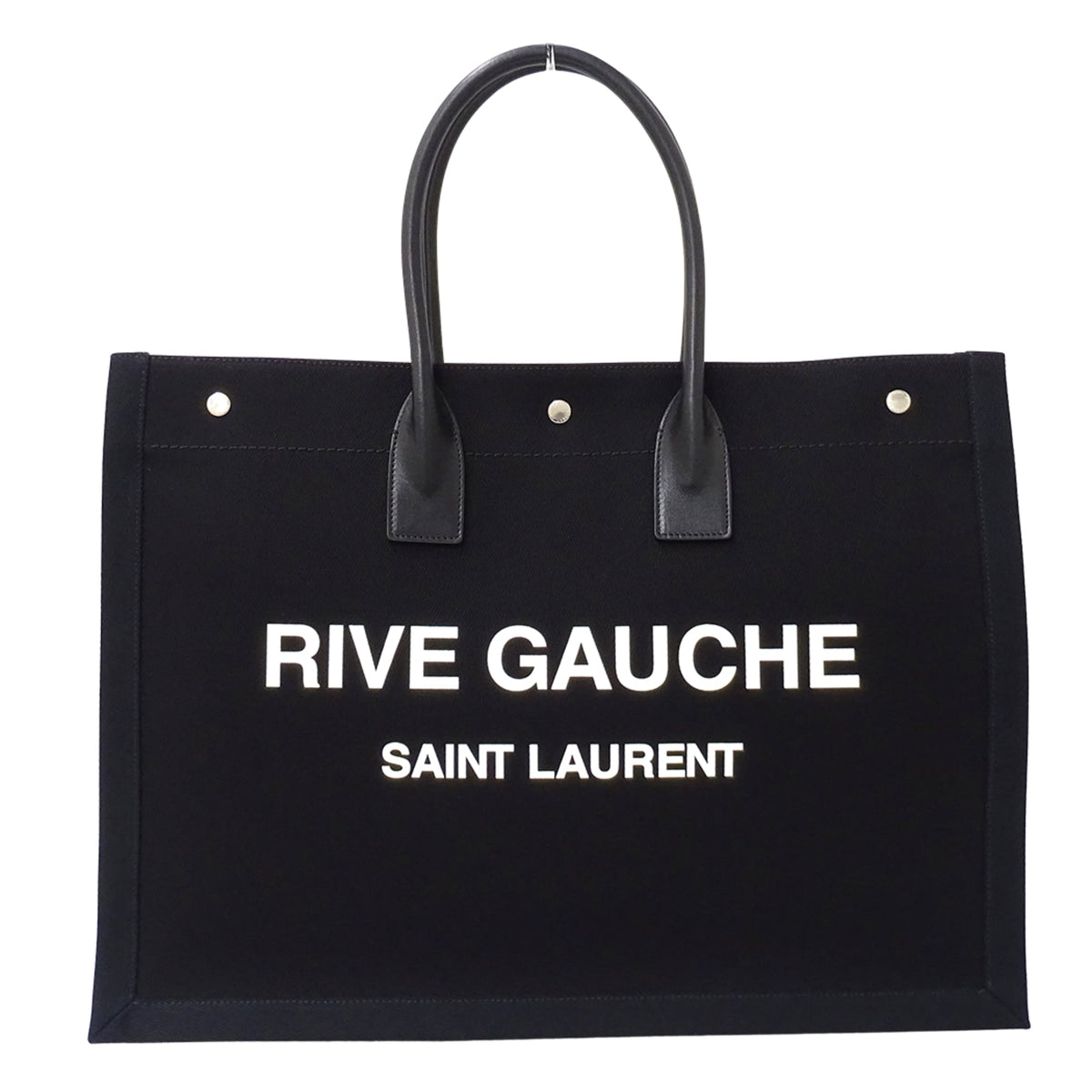 Saint Laurent Black Canvas Handbag Tote Bag (Pre-Owned)