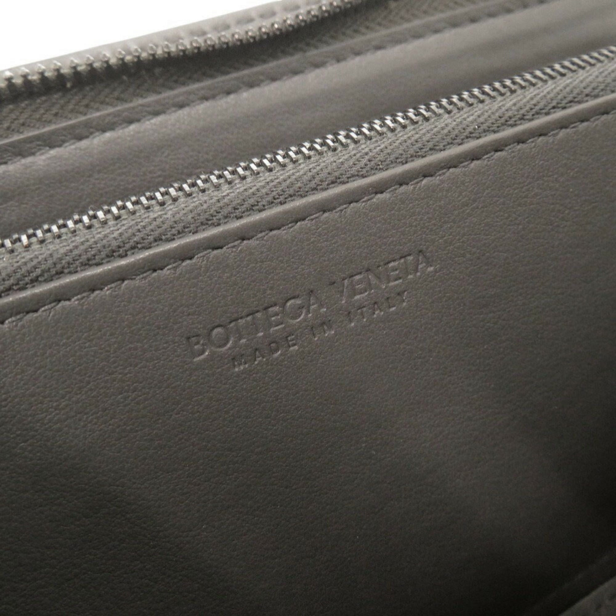Bottega Veneta Gray Intrecciato Long Wallet (Bi-Fold) (Pre-Owned)