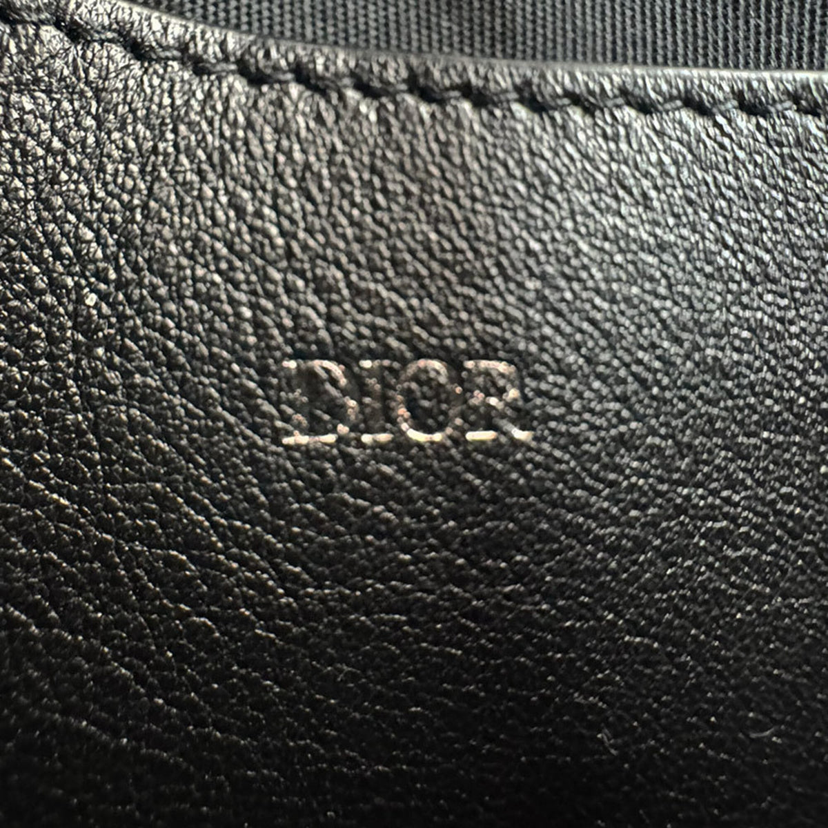 Christian Dior Black Navy Leather Canvas Shoulder Bag (Pre-Owned)
