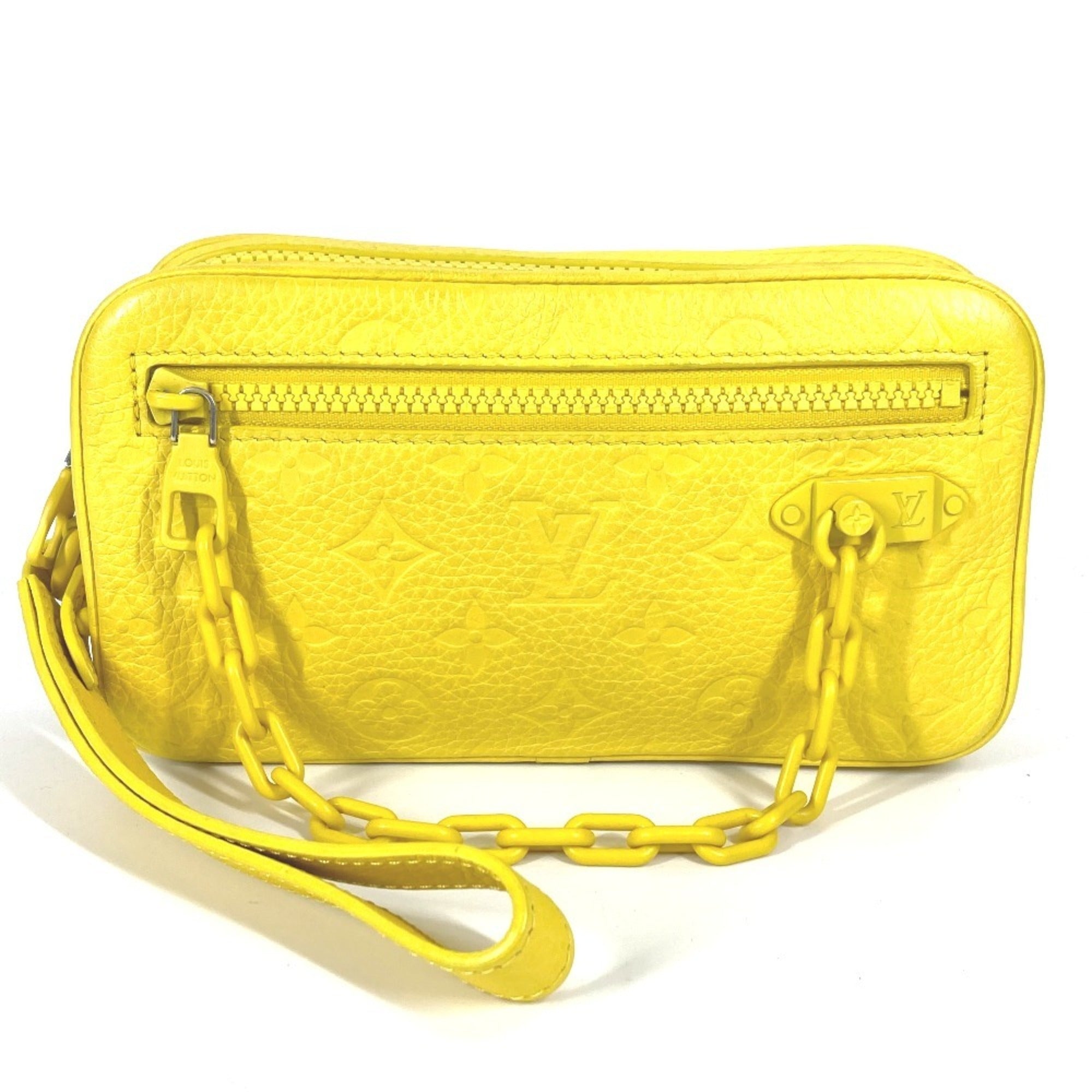 Louis Vuitton Yellow Leather Clutch Bag (Pre-Owned)