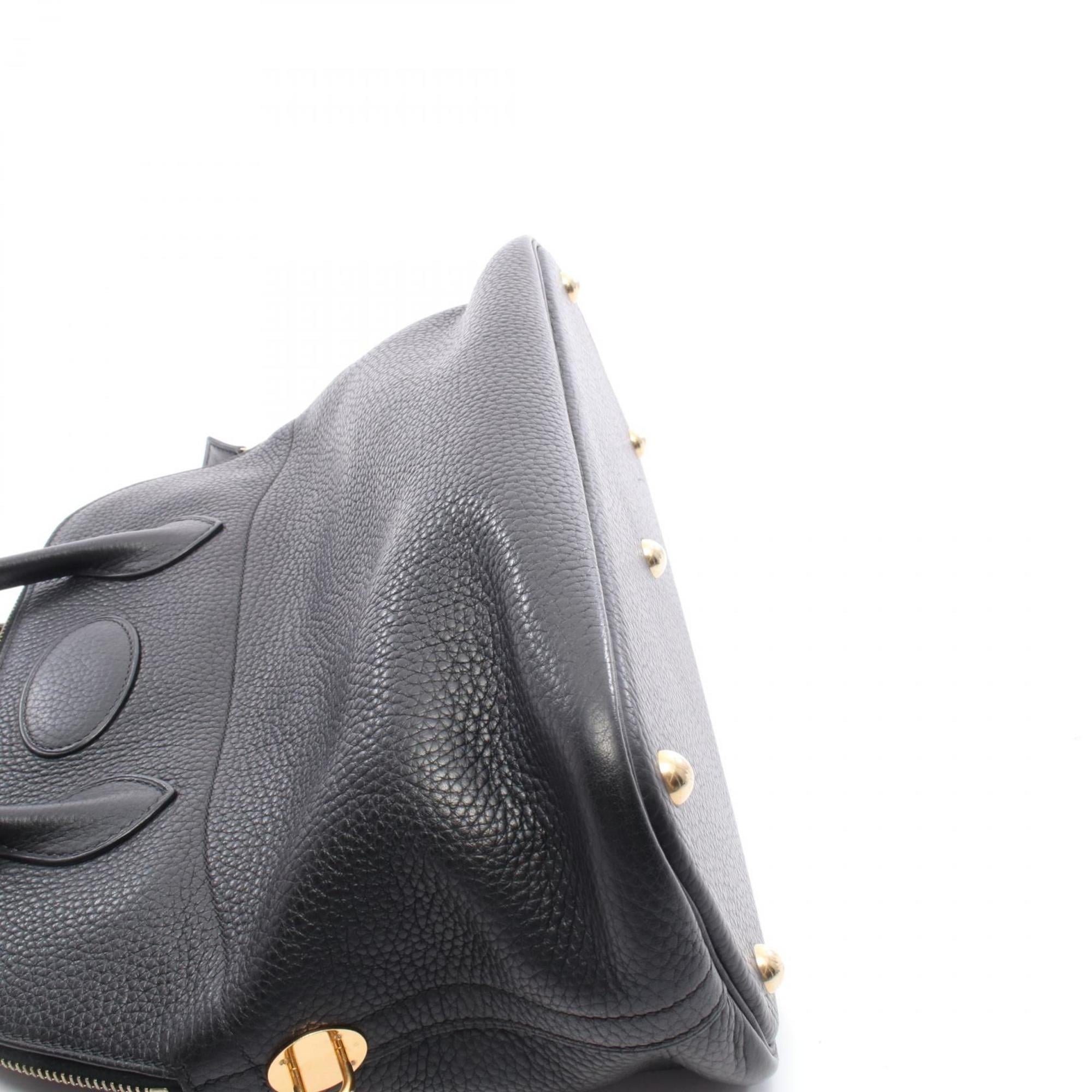 Hermes Black Leather Handbag (Pre-Owned)