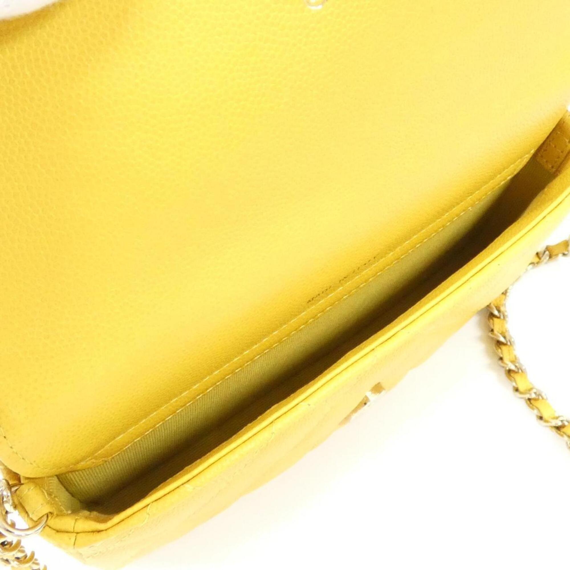 Chanel Yellow Grained Calfskin Phone Wallet (Pre-Owned)