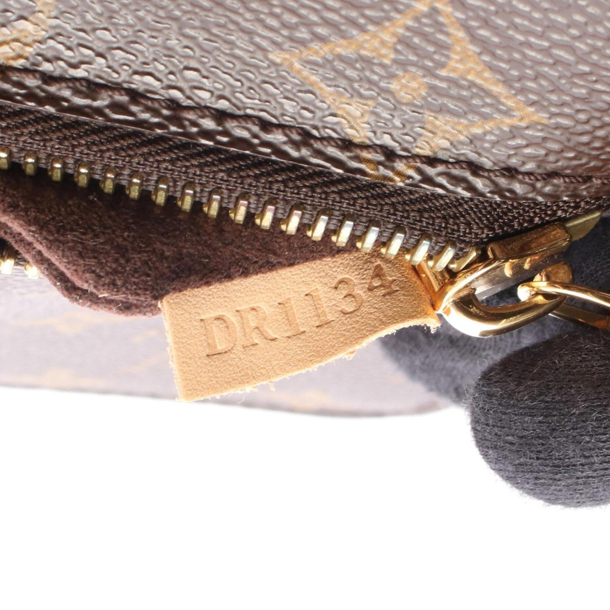 Louis Vuitton Brown Coated Canvas Leather Handbag Pochette (Pre-Owned)