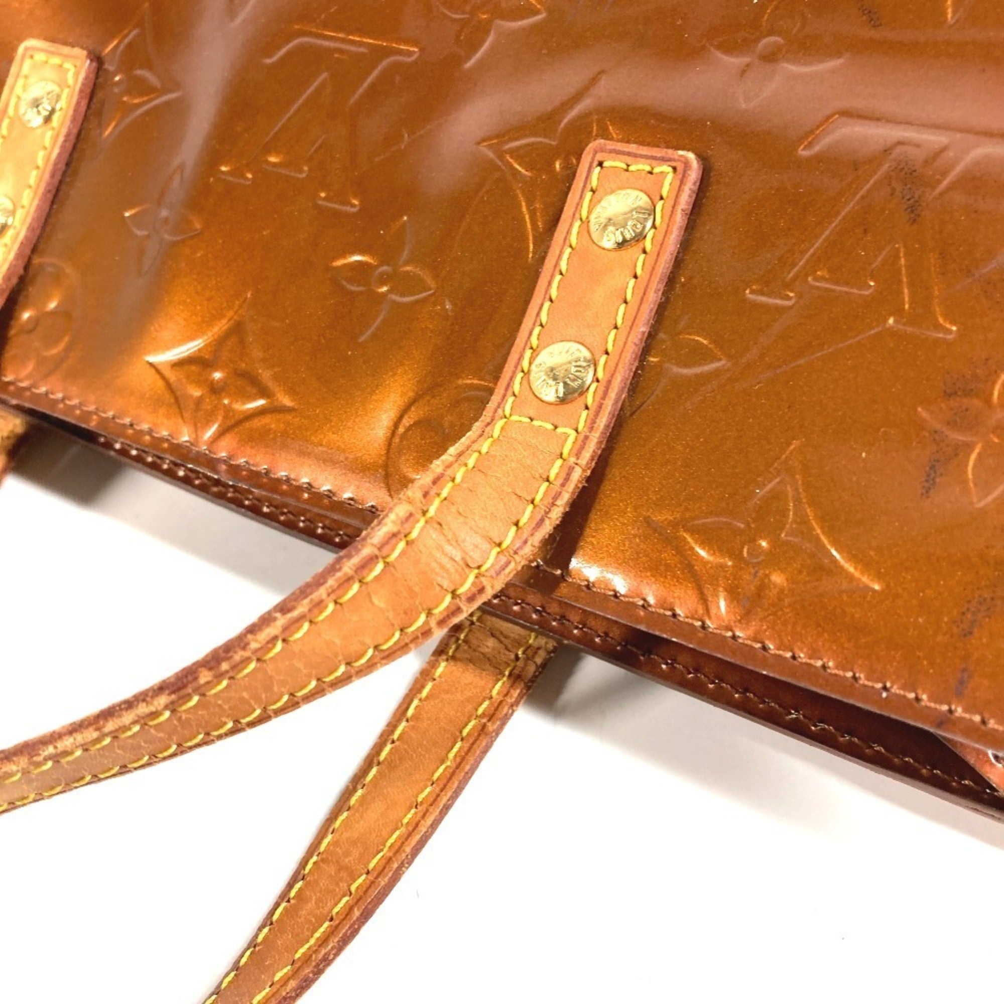 Louis Vuitton Bronze Brown Monogram Vernis Handbag Tote Bag (Pre-Owned)