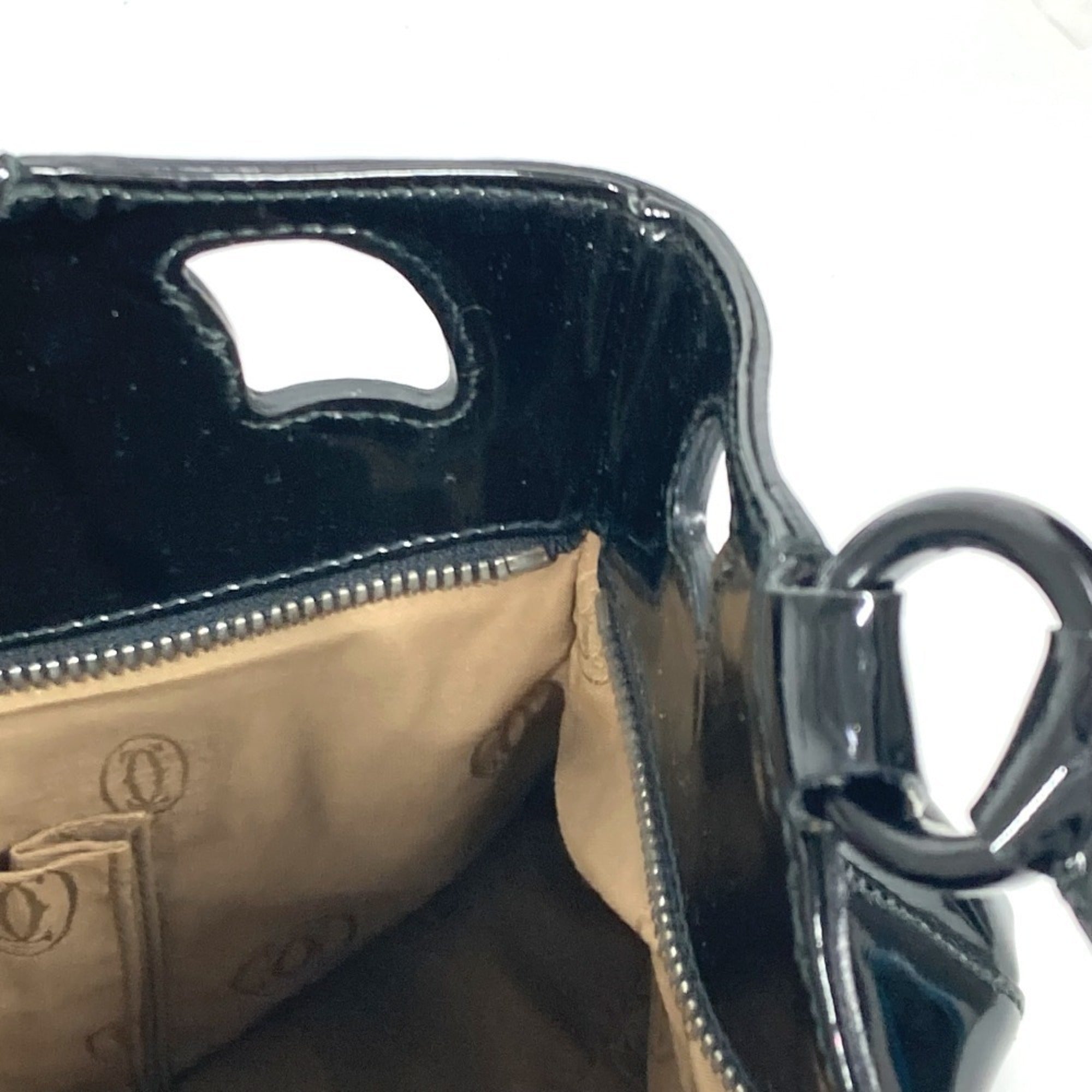 Cartier Black Leather Handbag Tote Bag (Pre-Owned)