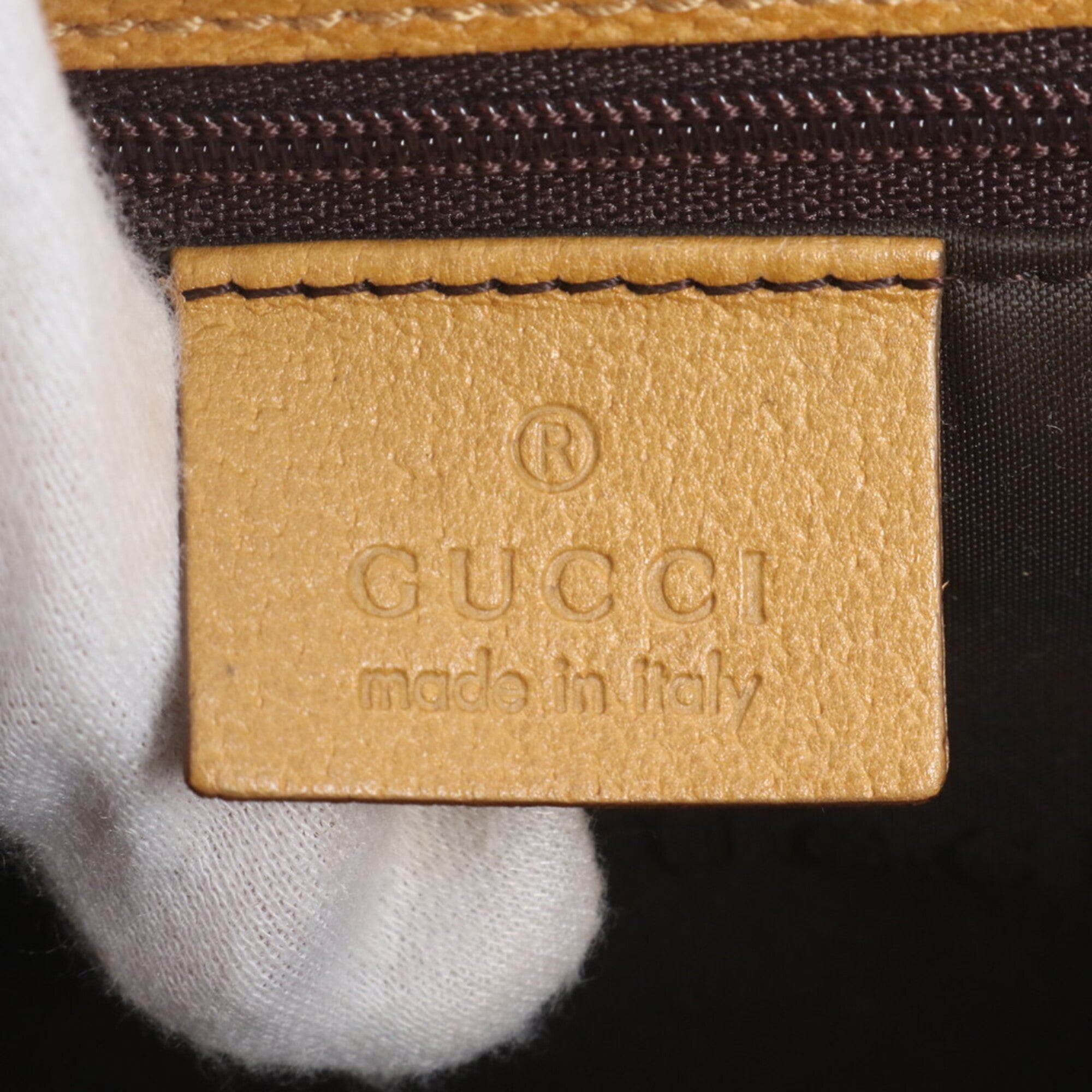 Gucci Brown Leather Handbag Tote Bag (Pre-Owned)