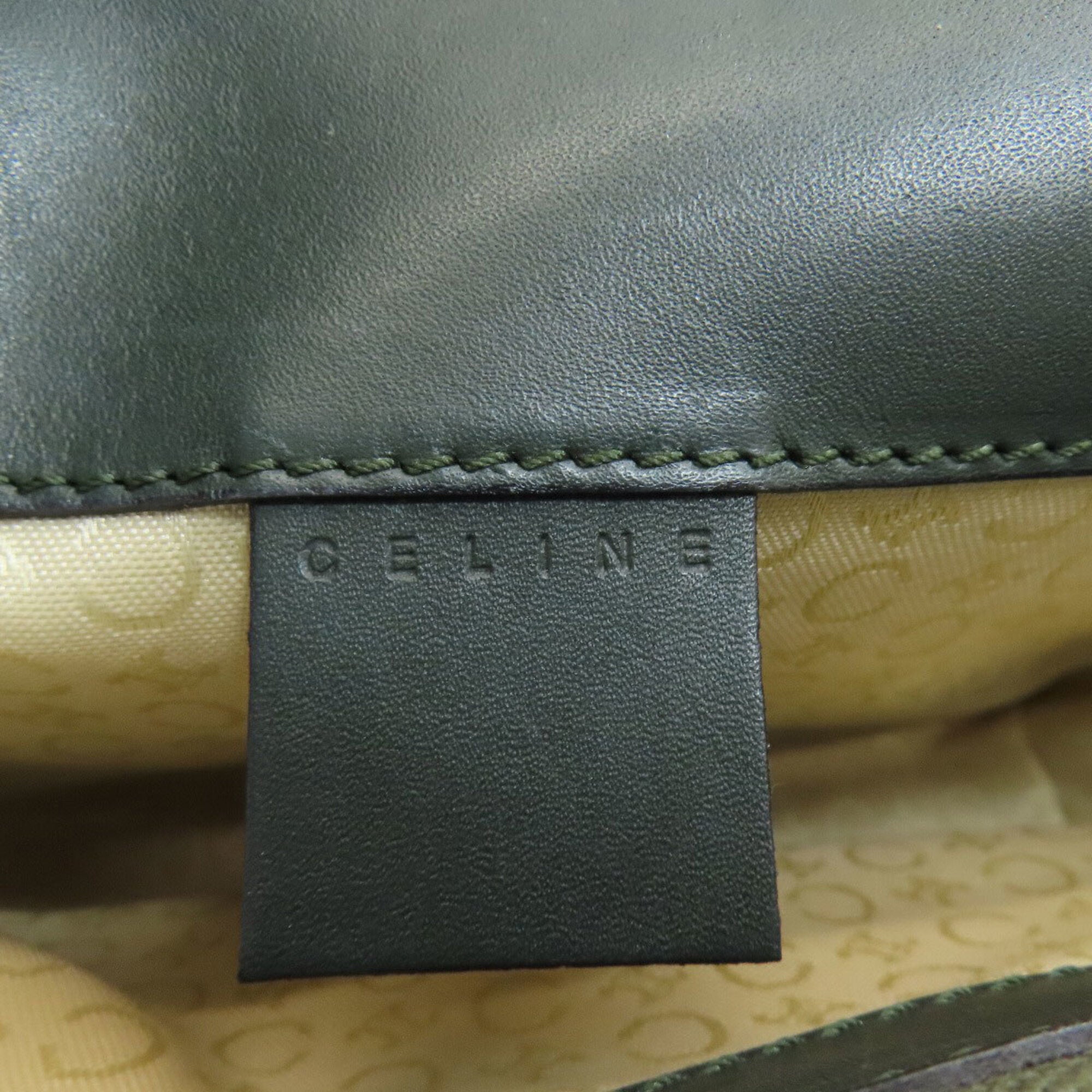 Celine Macadam Green Canvas Handbag (Pre-Owned)