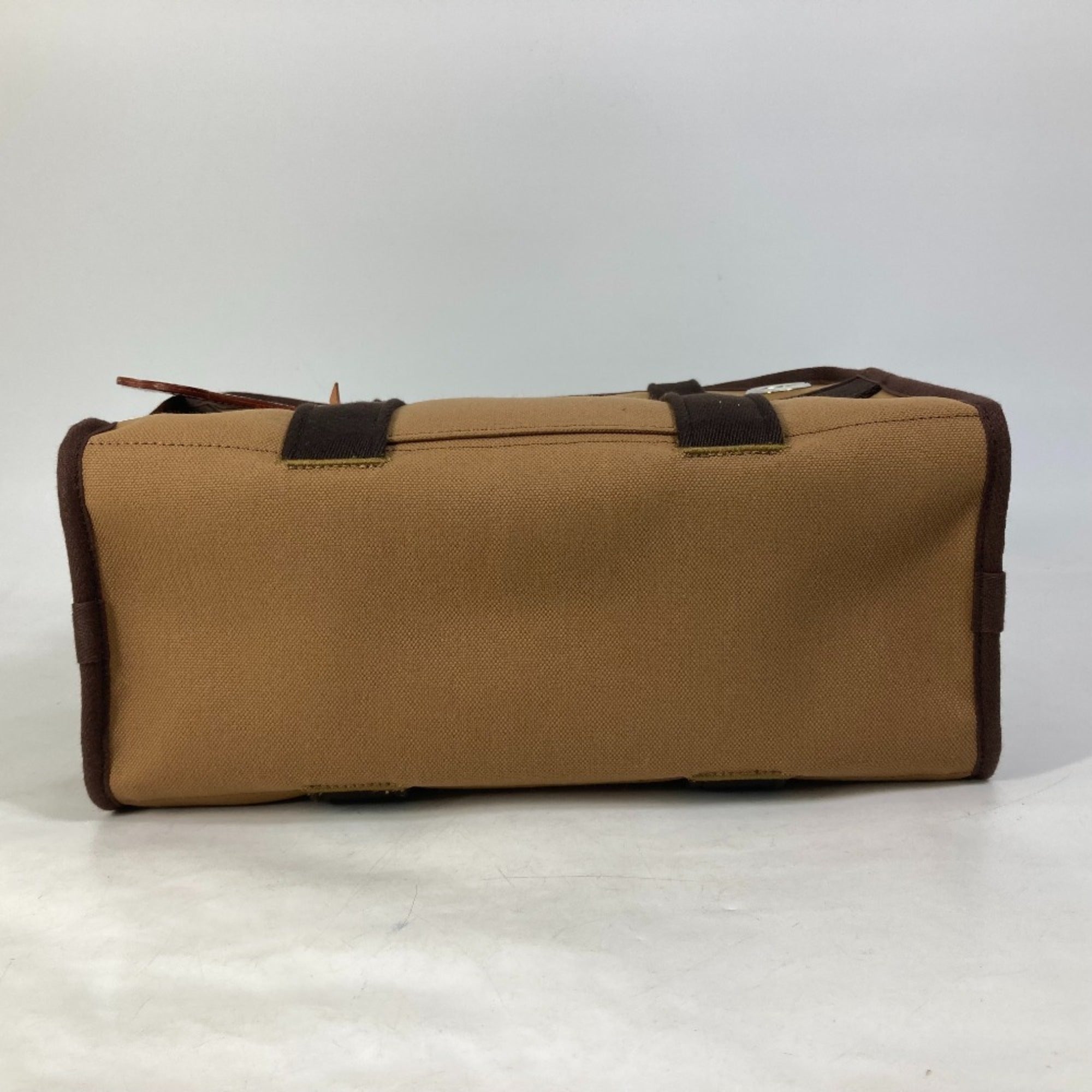 Hermes Brown Feu Nylon Cotton Elastane Boston Bag Tote Bag (Pre-Owned)